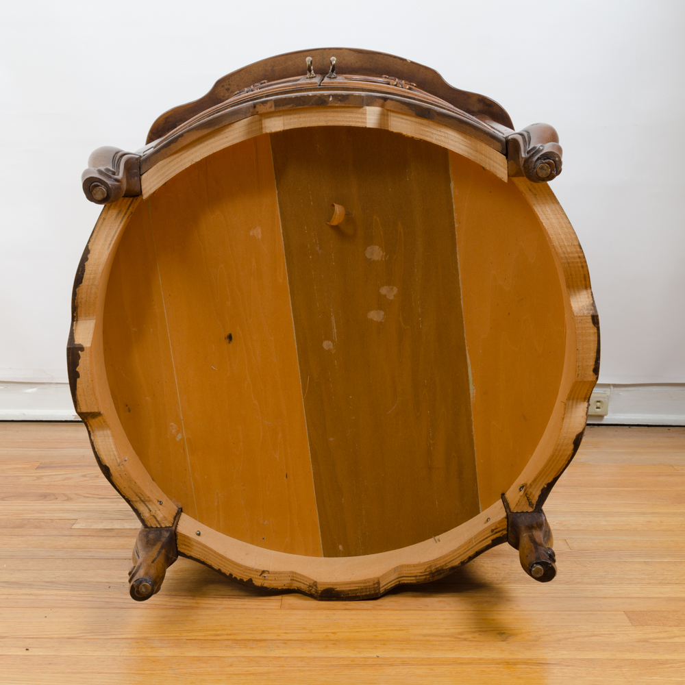 Vintage Pecan Round Side Table
