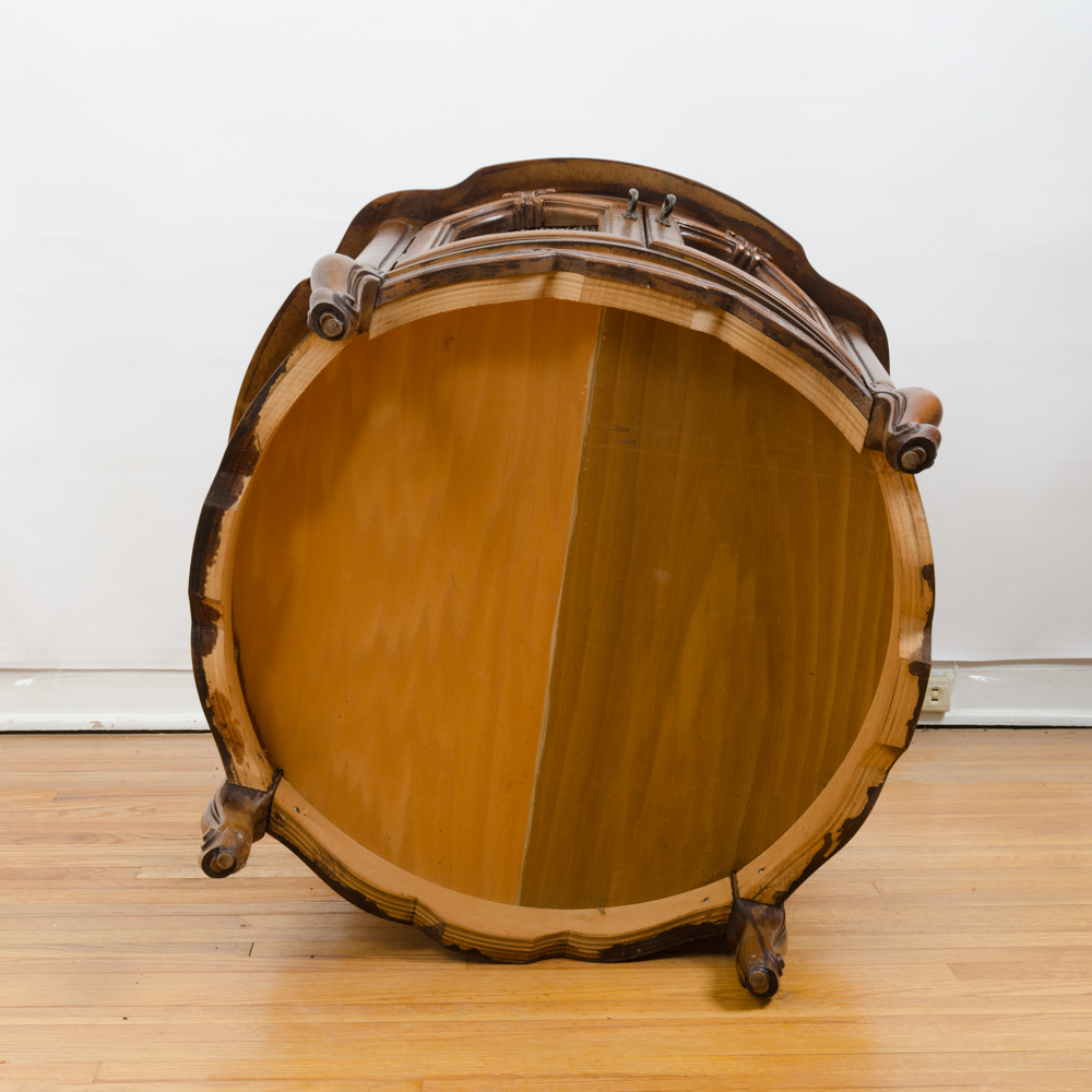Vintage Pecan Round Side Table