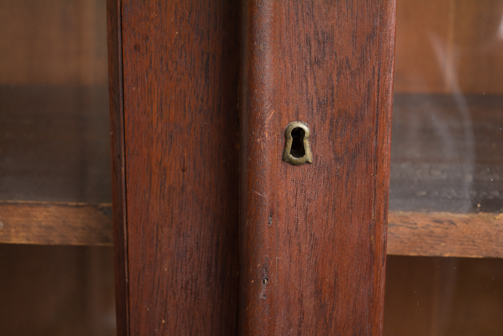 Antique Victorian Walnut Bookcase with Gothic Revival Fretwork