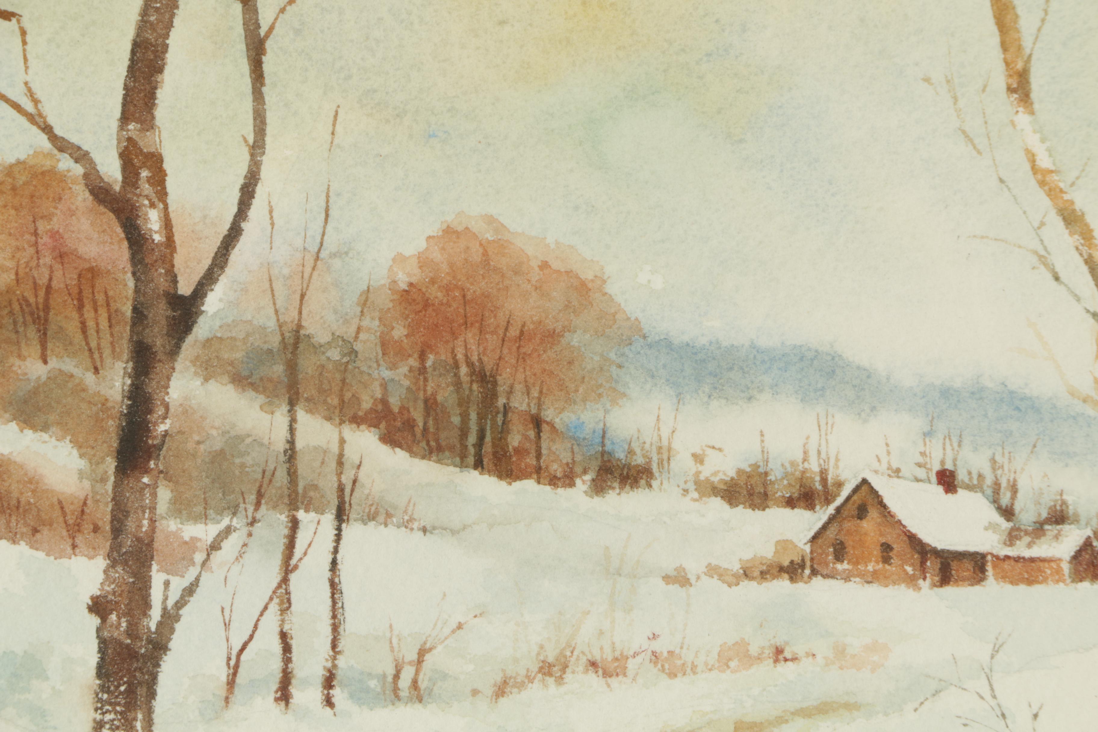Watercolor Landscape Paintings Featuring J. Shoemaker