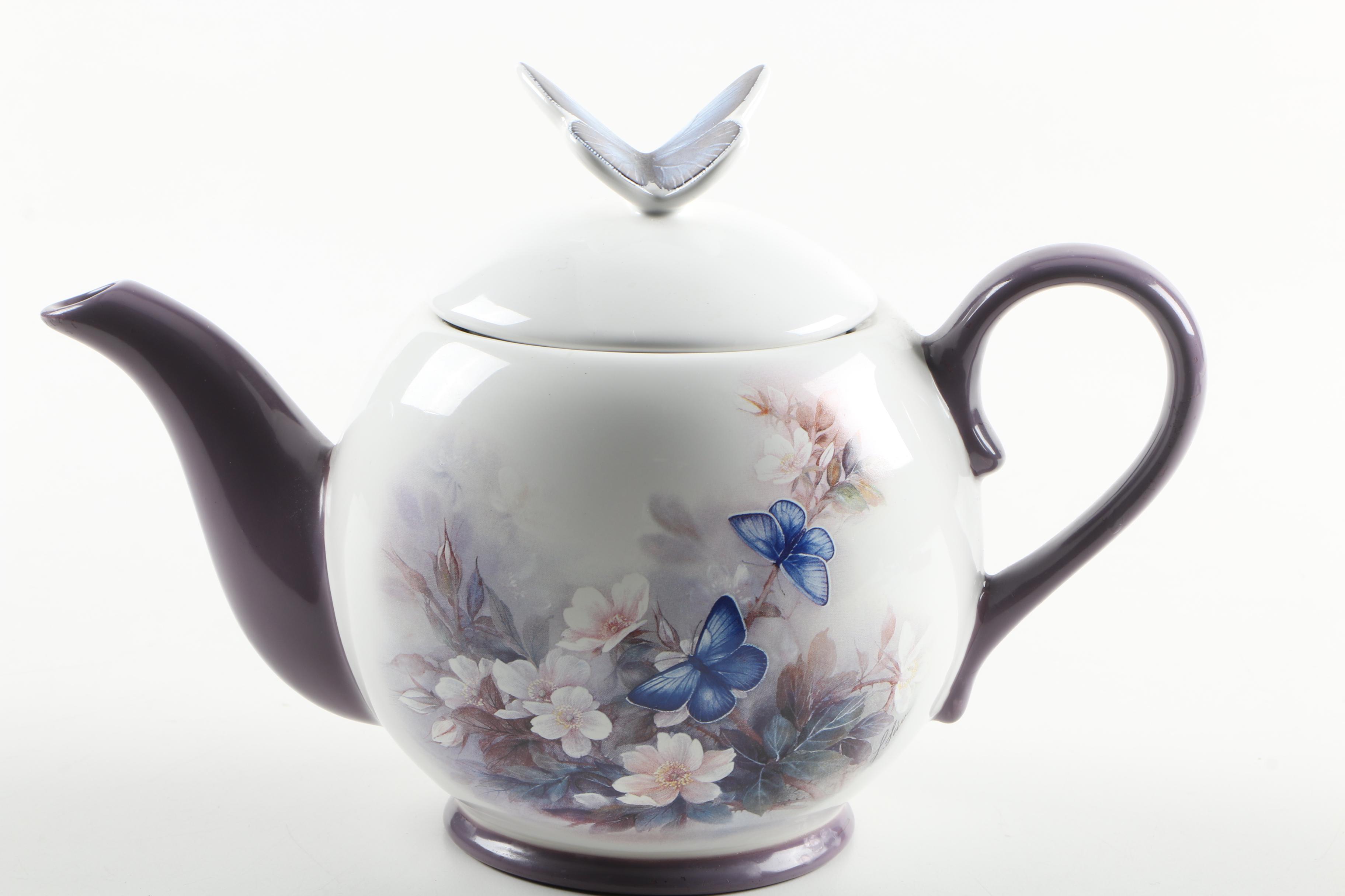 Lena Lici "Blossoms and Butterflies" Teapot