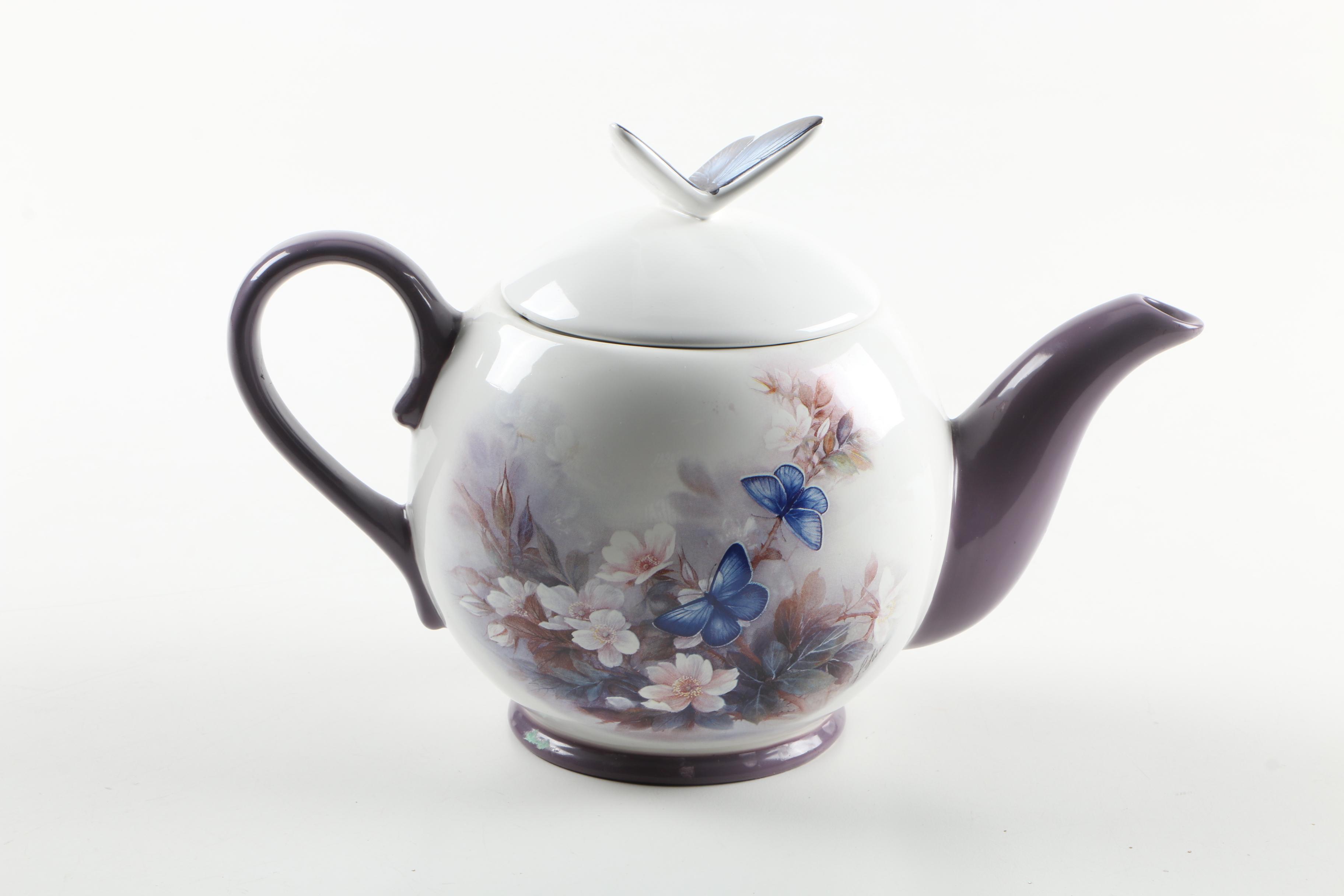 Lena Lici "Blossoms and Butterflies" Teapot