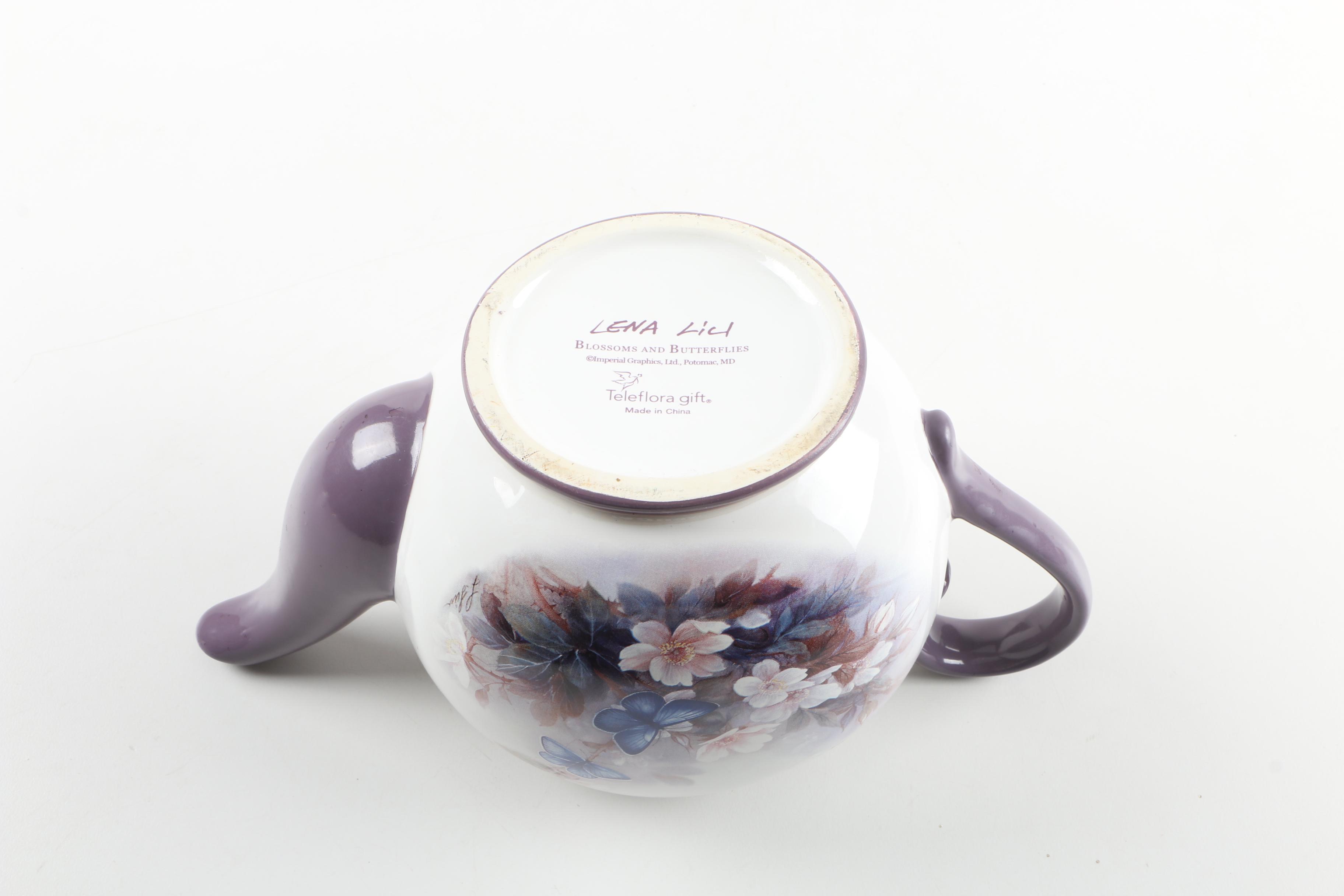 Lena Lici "Blossoms and Butterflies" Teapot
