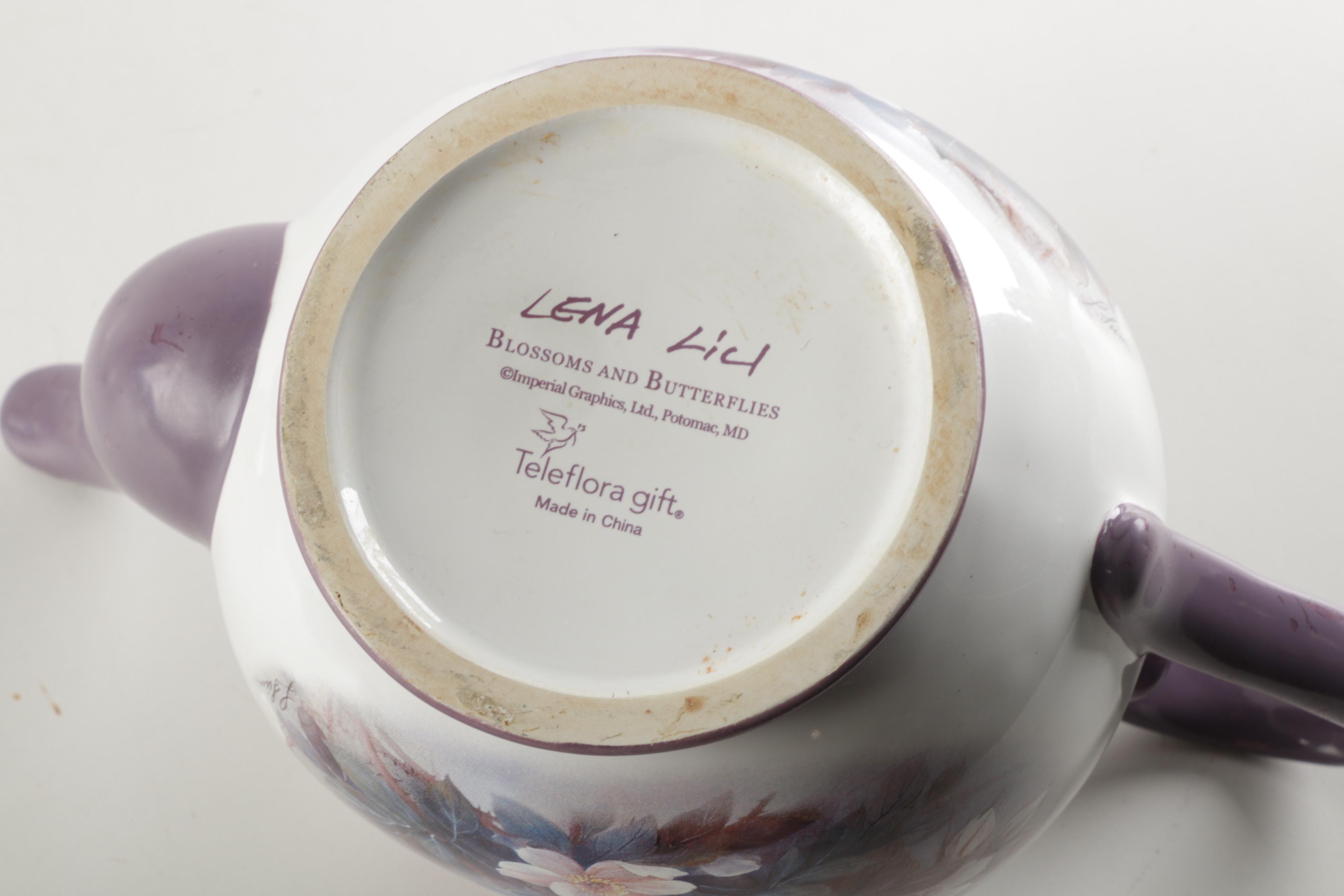 Lena Liu "Butterflies and Blossoms" Porcelain Teapot