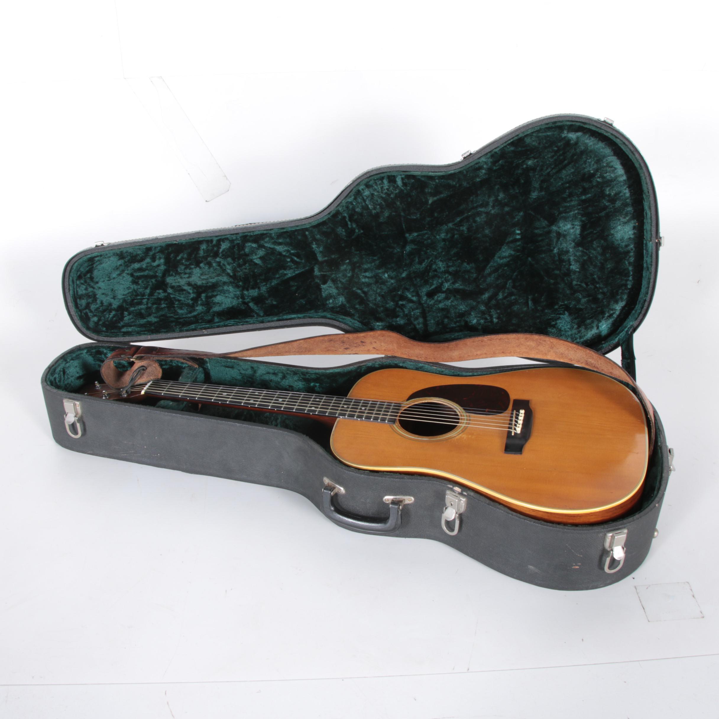 Vintage C. F. Martin D-28 Dreadnought Style Acoustic Guitar and Case