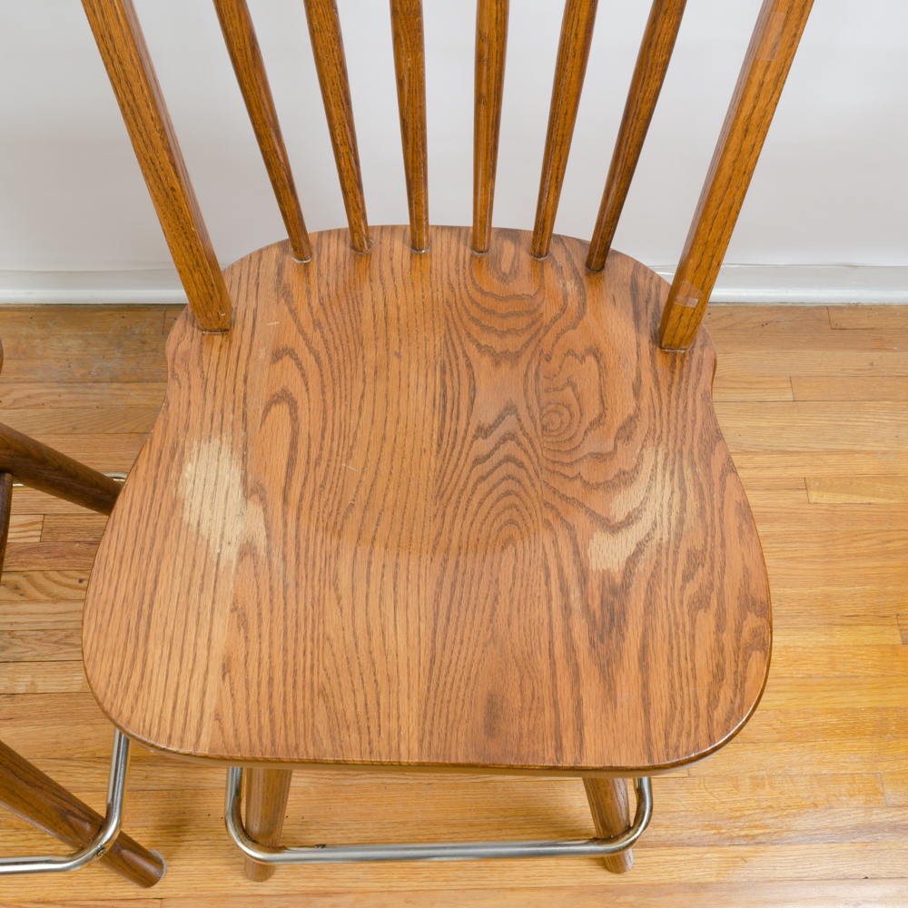 Windsor Oak Swivel Bar Stools