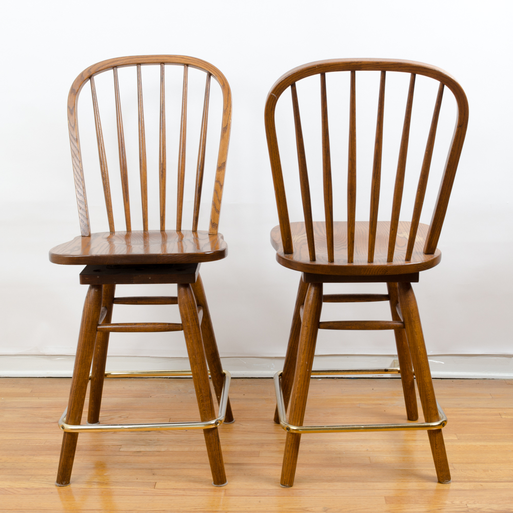 Windsor Oak Swivel Bar Stools
