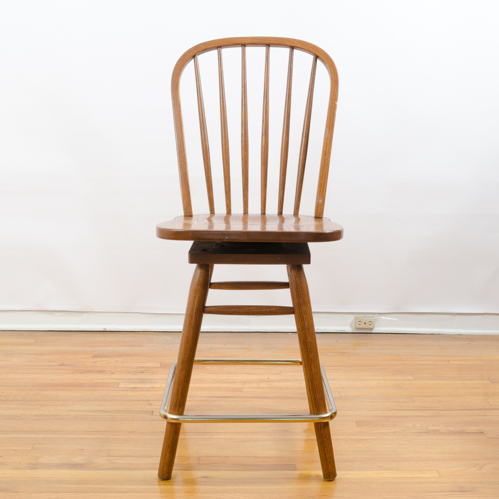 Windsor Oak Swivel Bar Stools