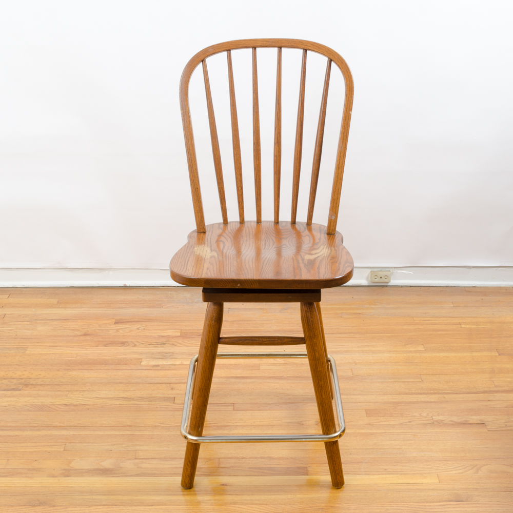 Windsor Oak Swivel Bar Stools