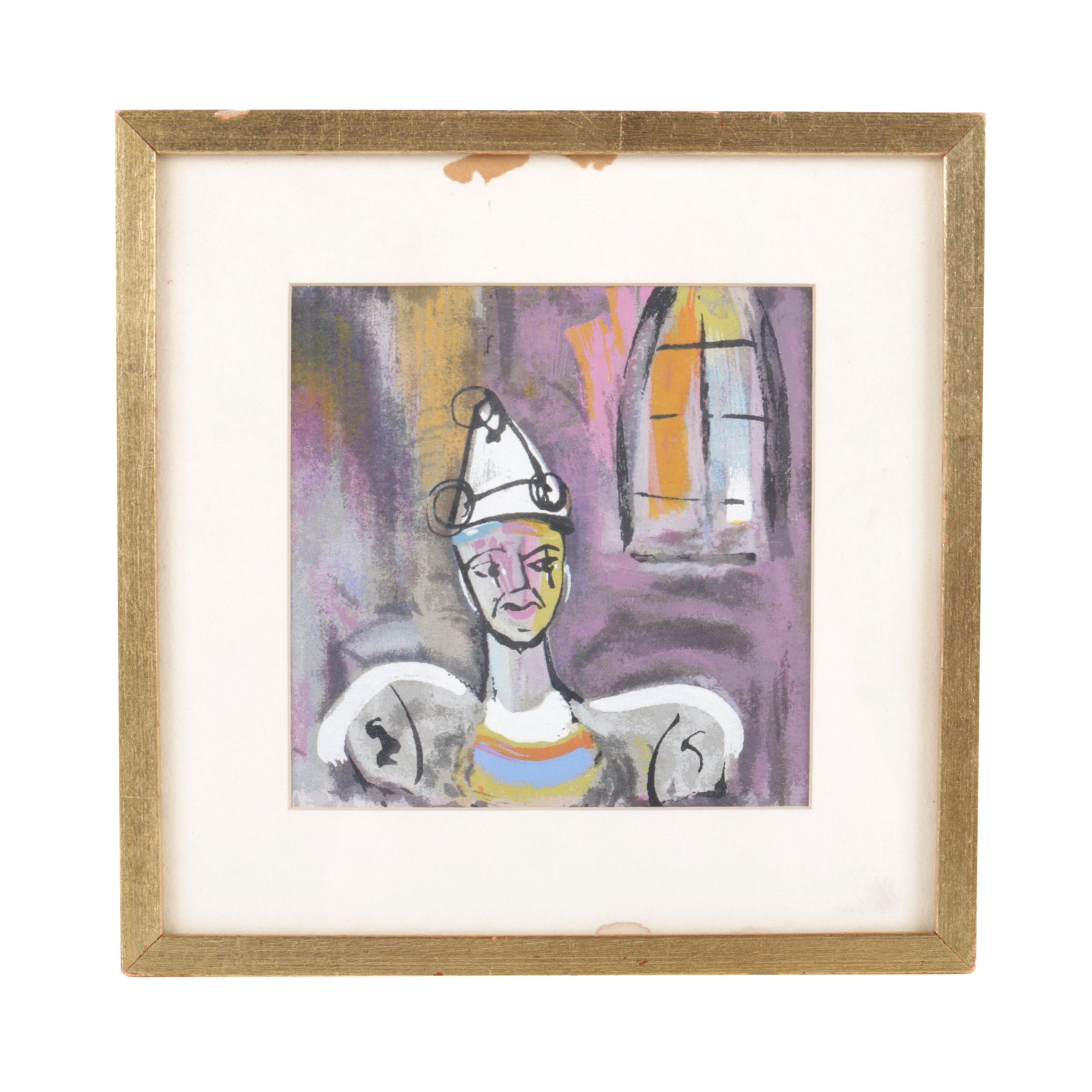 After Walter Philipp Serigraph on Paper of a Clown