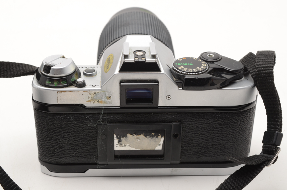 Canon AE-1 SLR 35mm Camera with Three Lenses and Flash