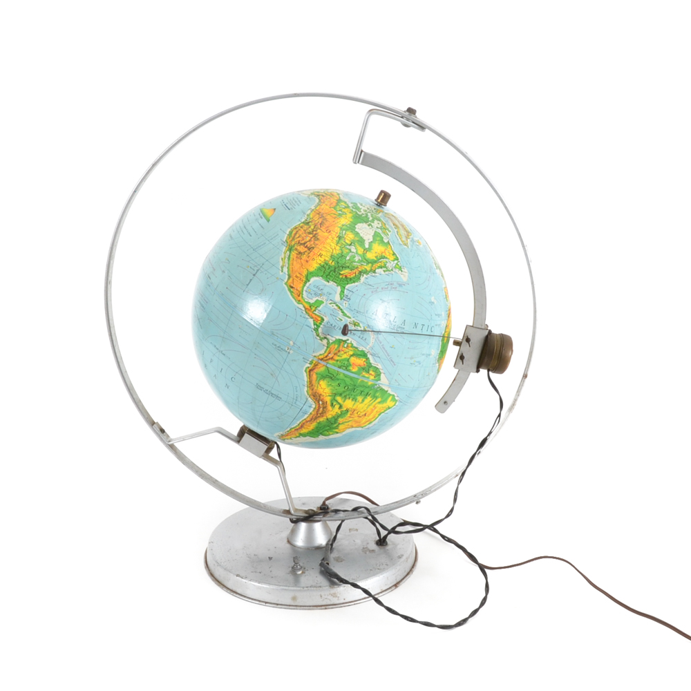 Vintage Nystrom Motorized Globe with Satellite