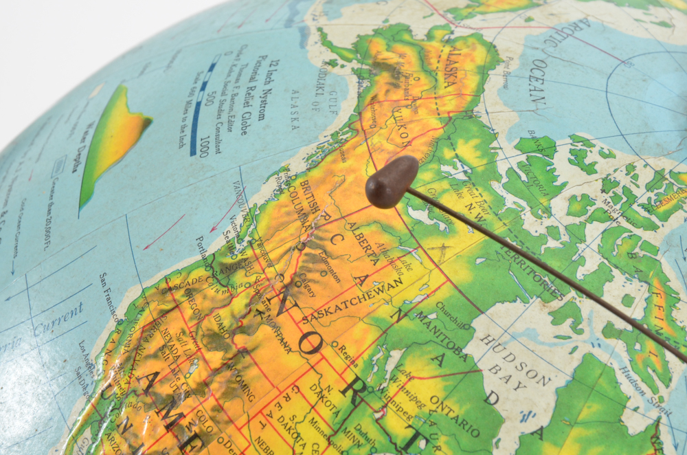 Vintage Nystrom Motorized Globe with Satellite