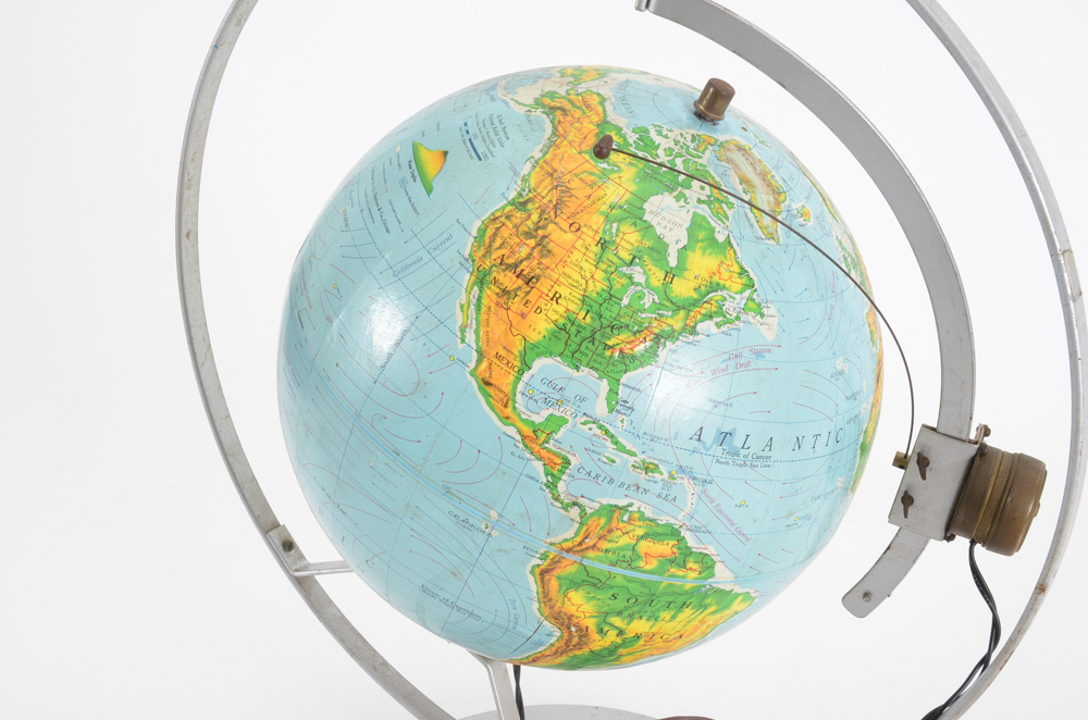 Vintage Nystrom Motorized Globe with Satellite