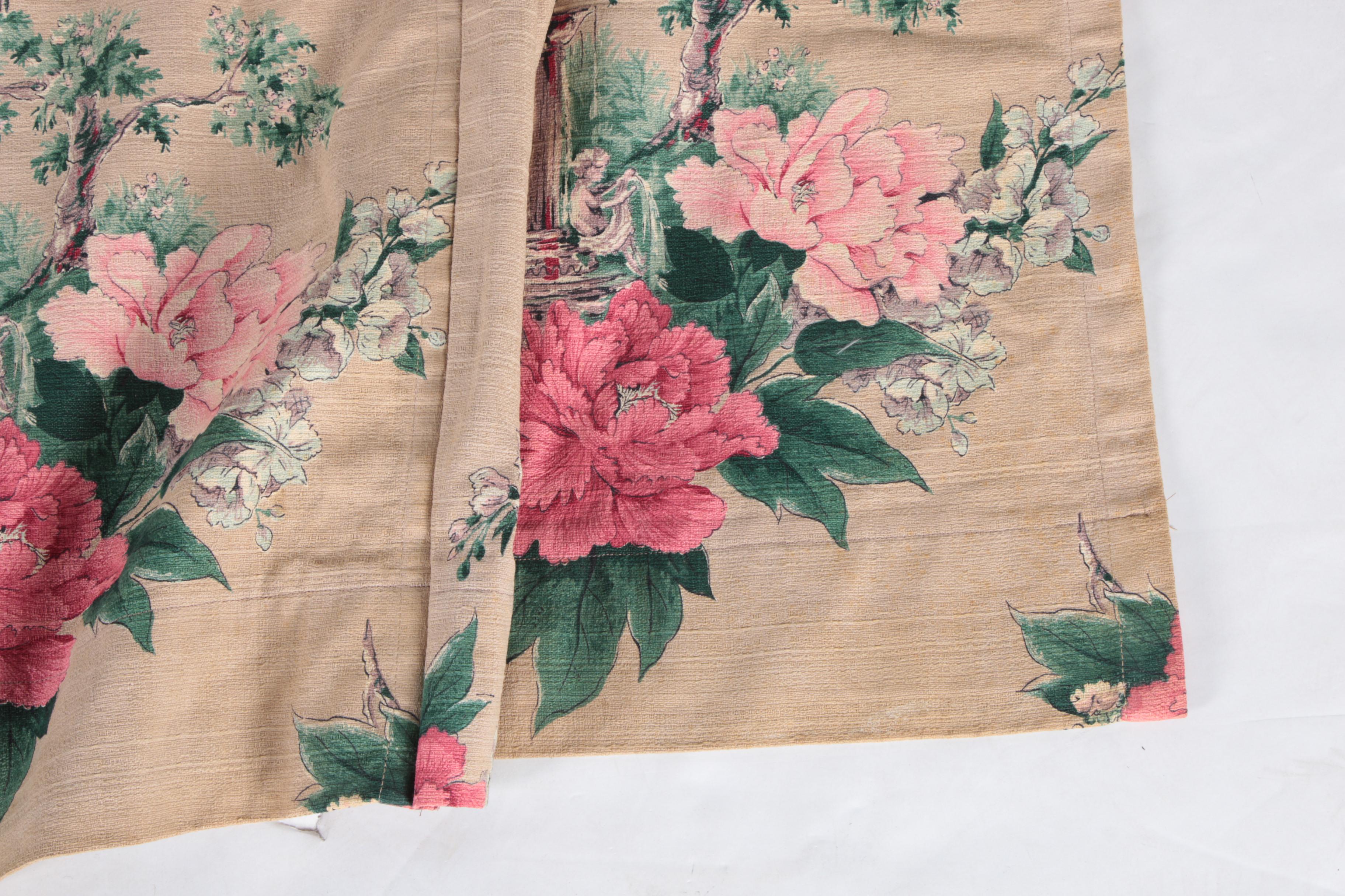 Floral Print Drapery Panels
