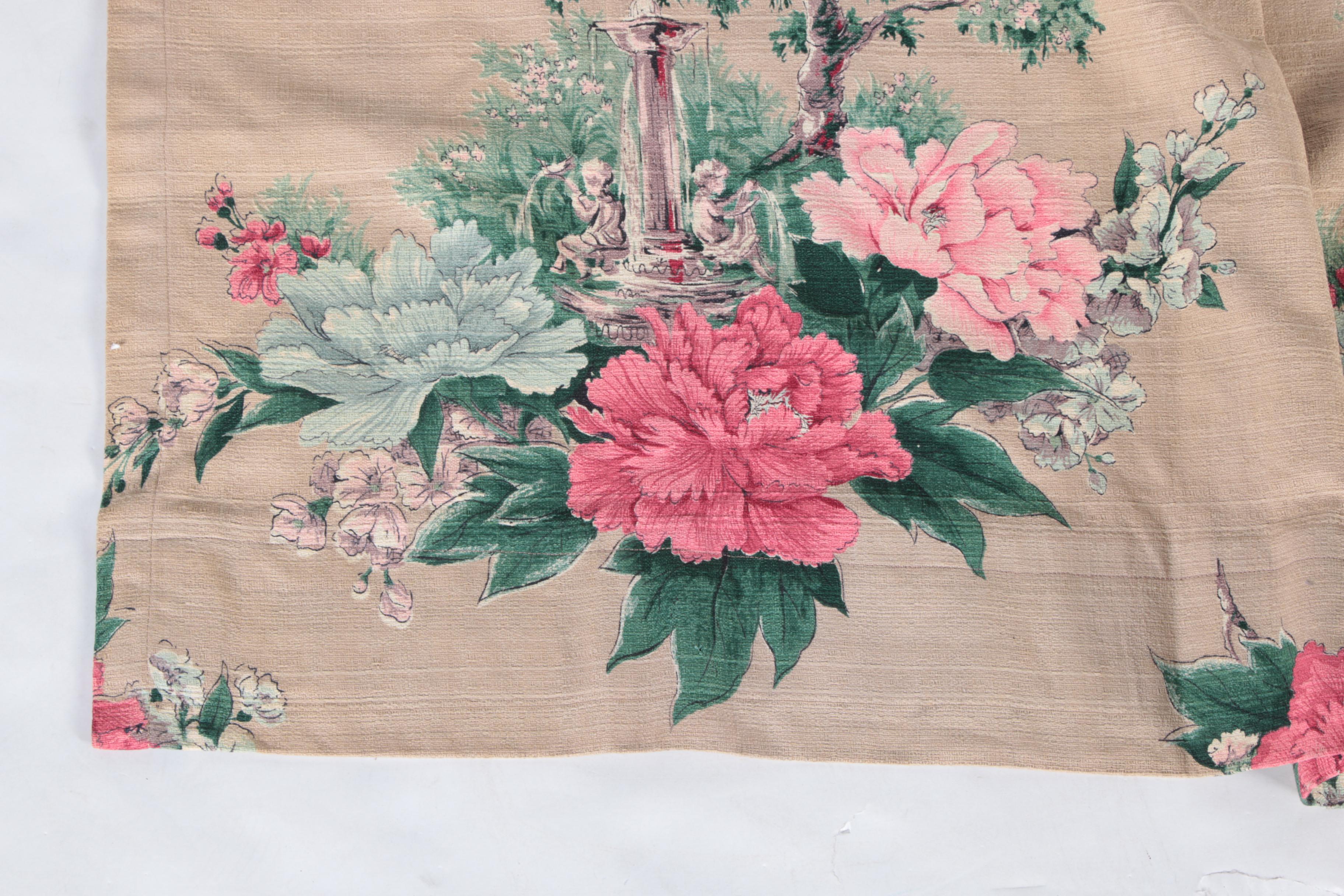 Floral Print Drapery Panels