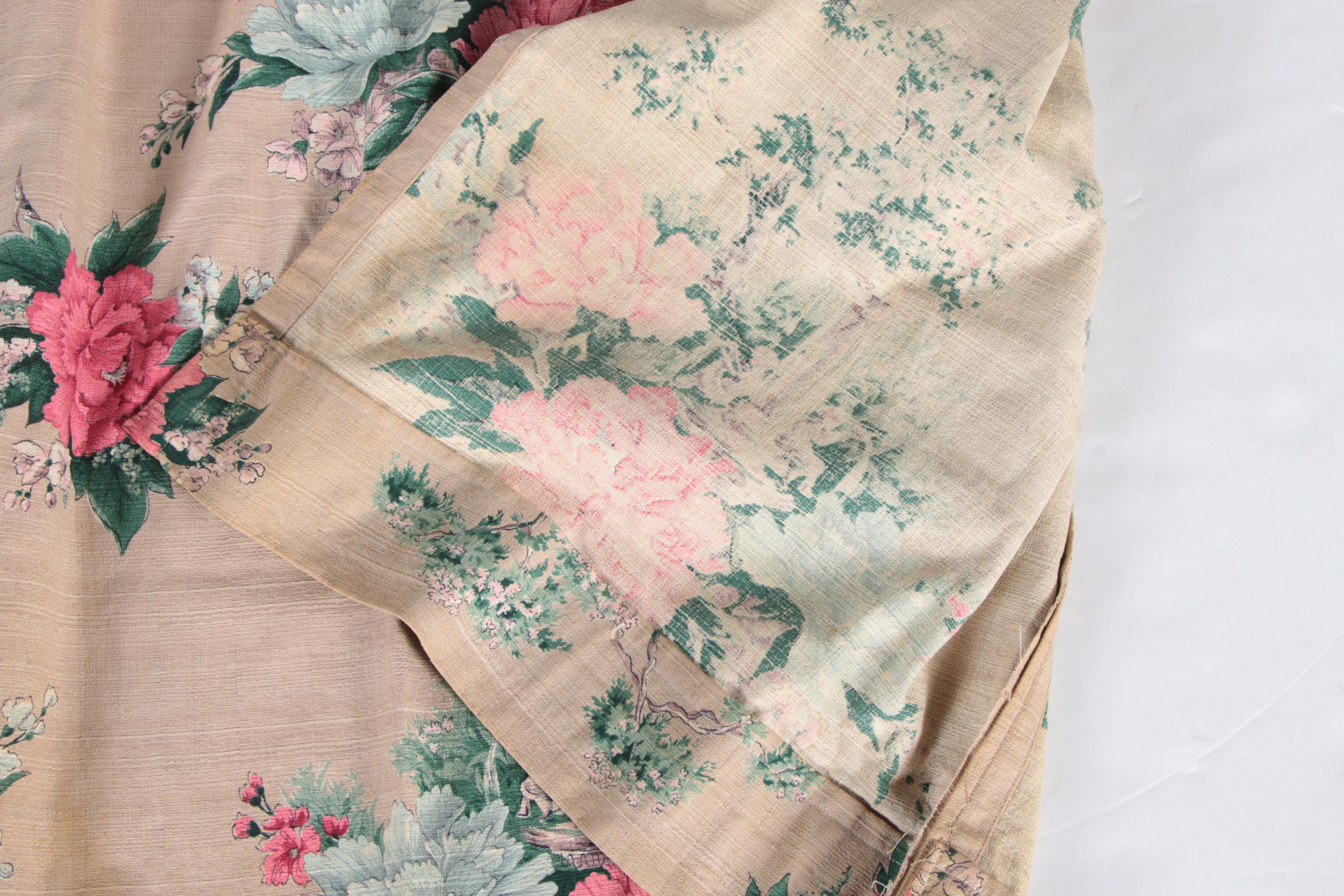 Floral Print Drapery Panels