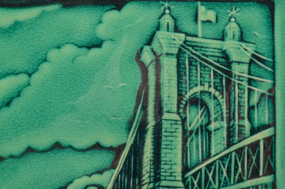 Rookwood Art Pottery Cincinnati Roebling Bridge Tile