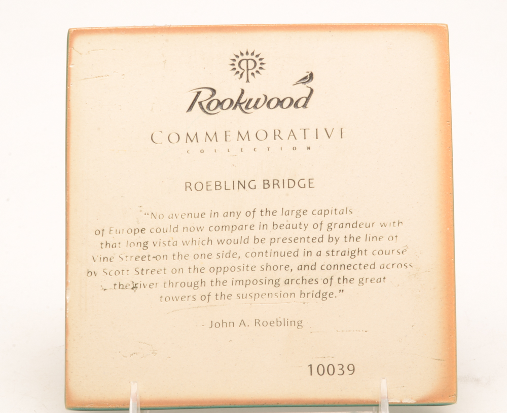 Rookwood Art Pottery Cincinnati Roebling Bridge Tile