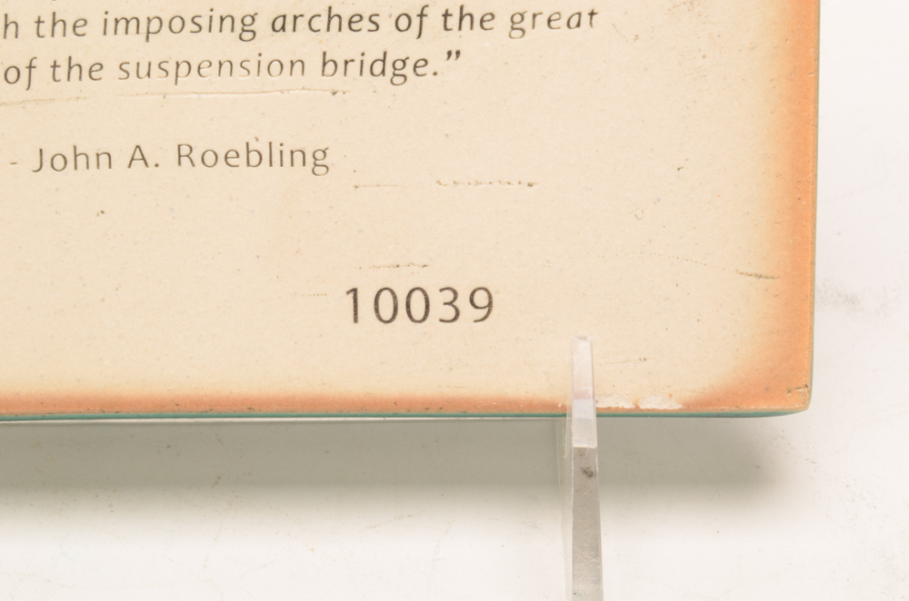 Rookwood Art Pottery Cincinnati Roebling Bridge Tile