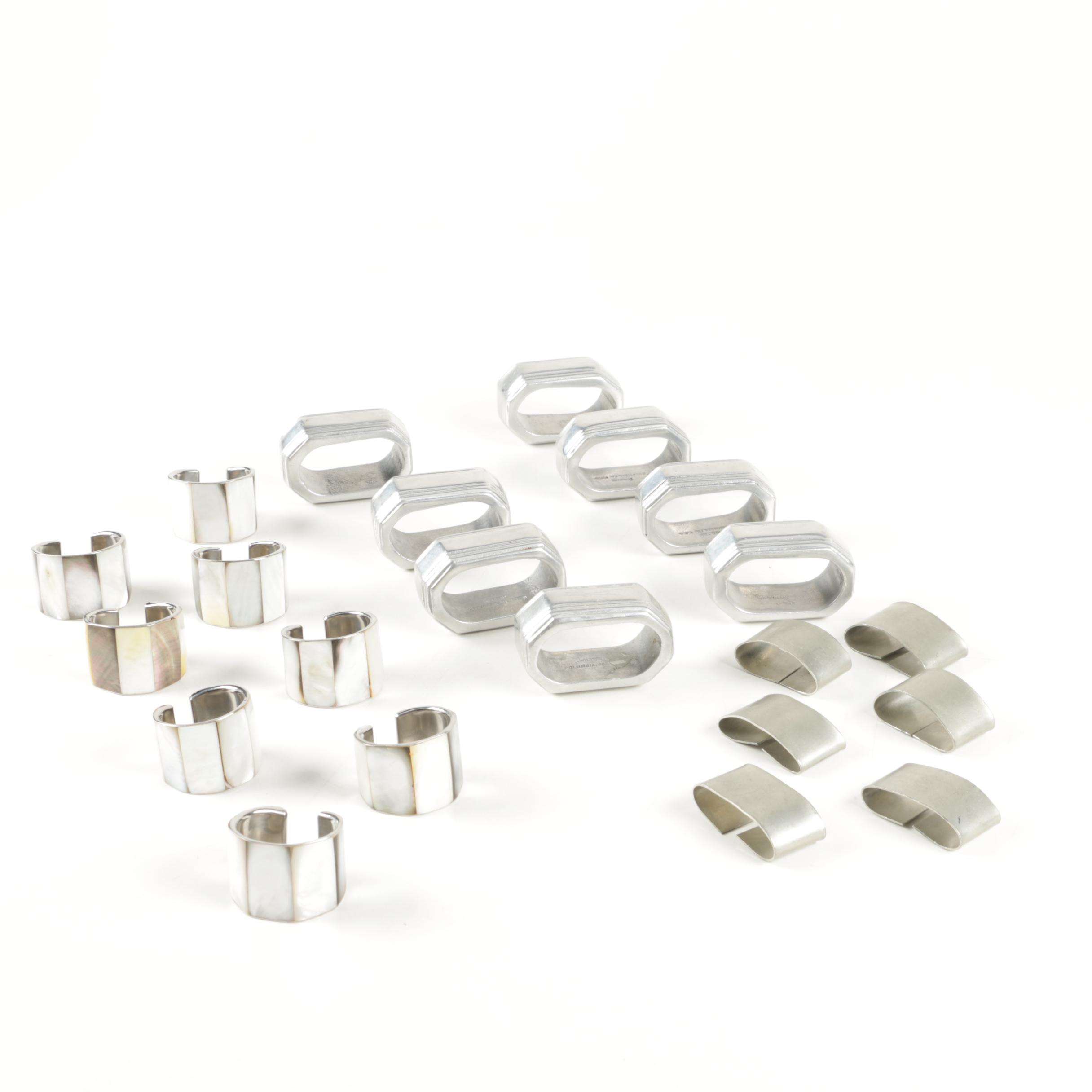 Collection of Napkin Rings Including Ballena Bay Pewter