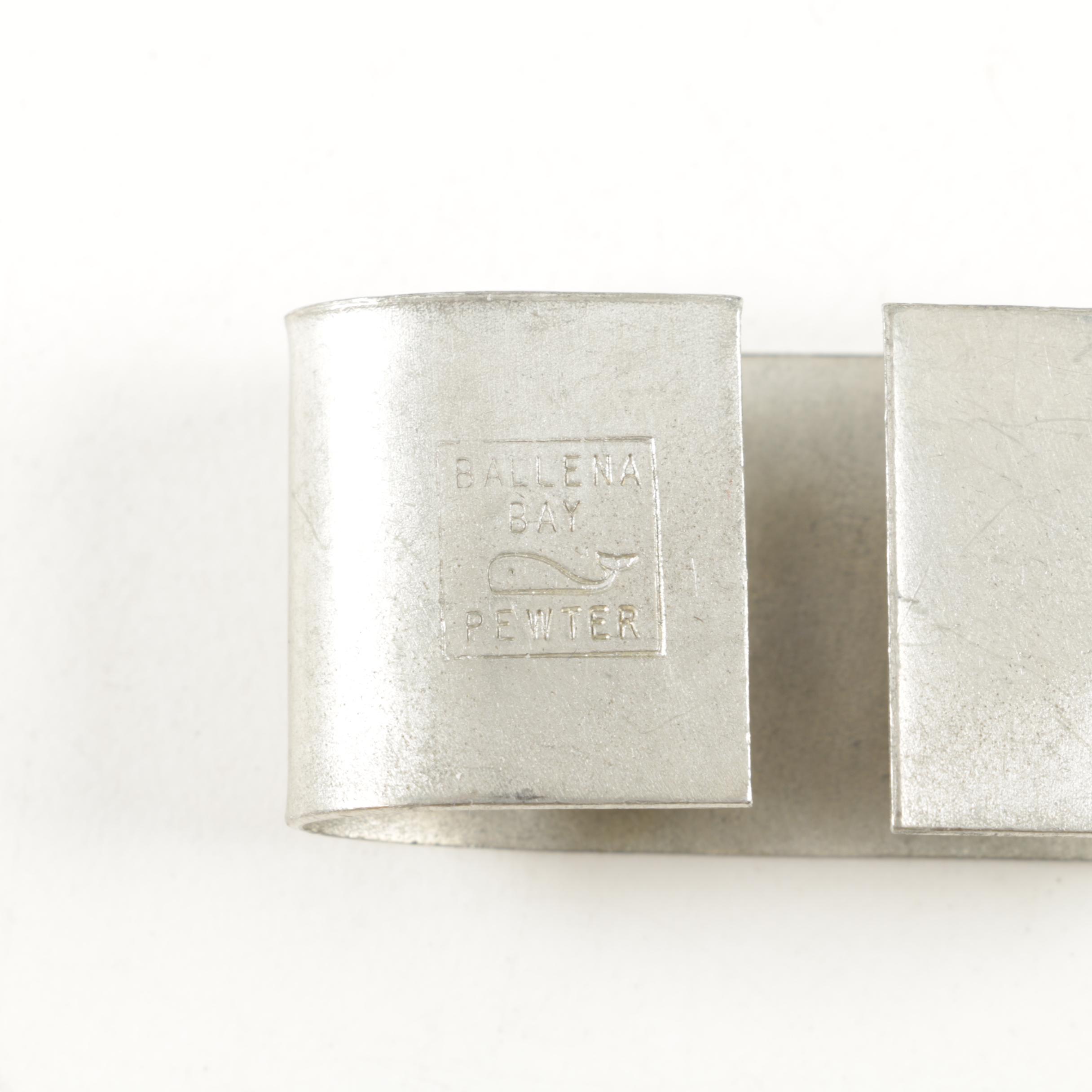 Collection of Napkin Rings Including Ballena Bay Pewter