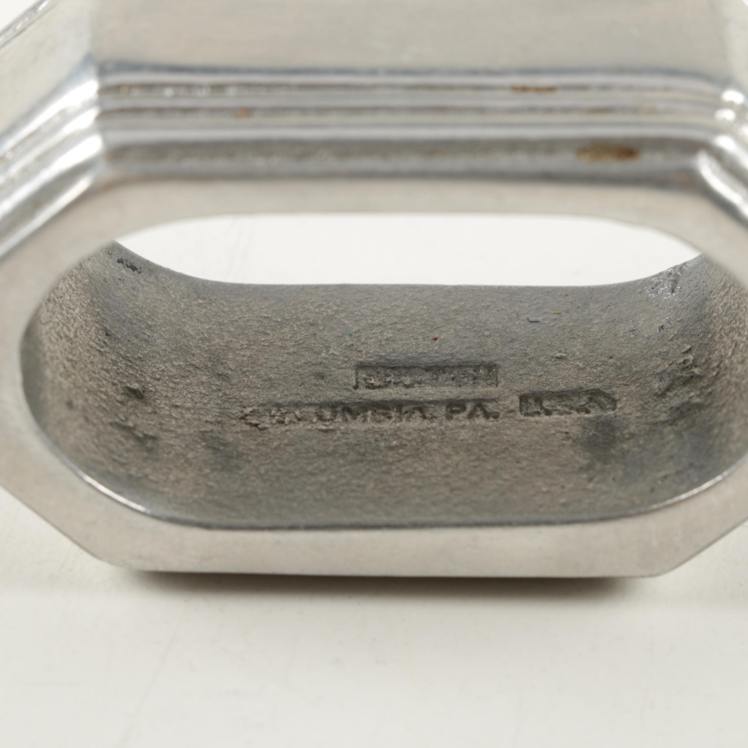 Collection of Napkin Rings Including Ballena Bay Pewter