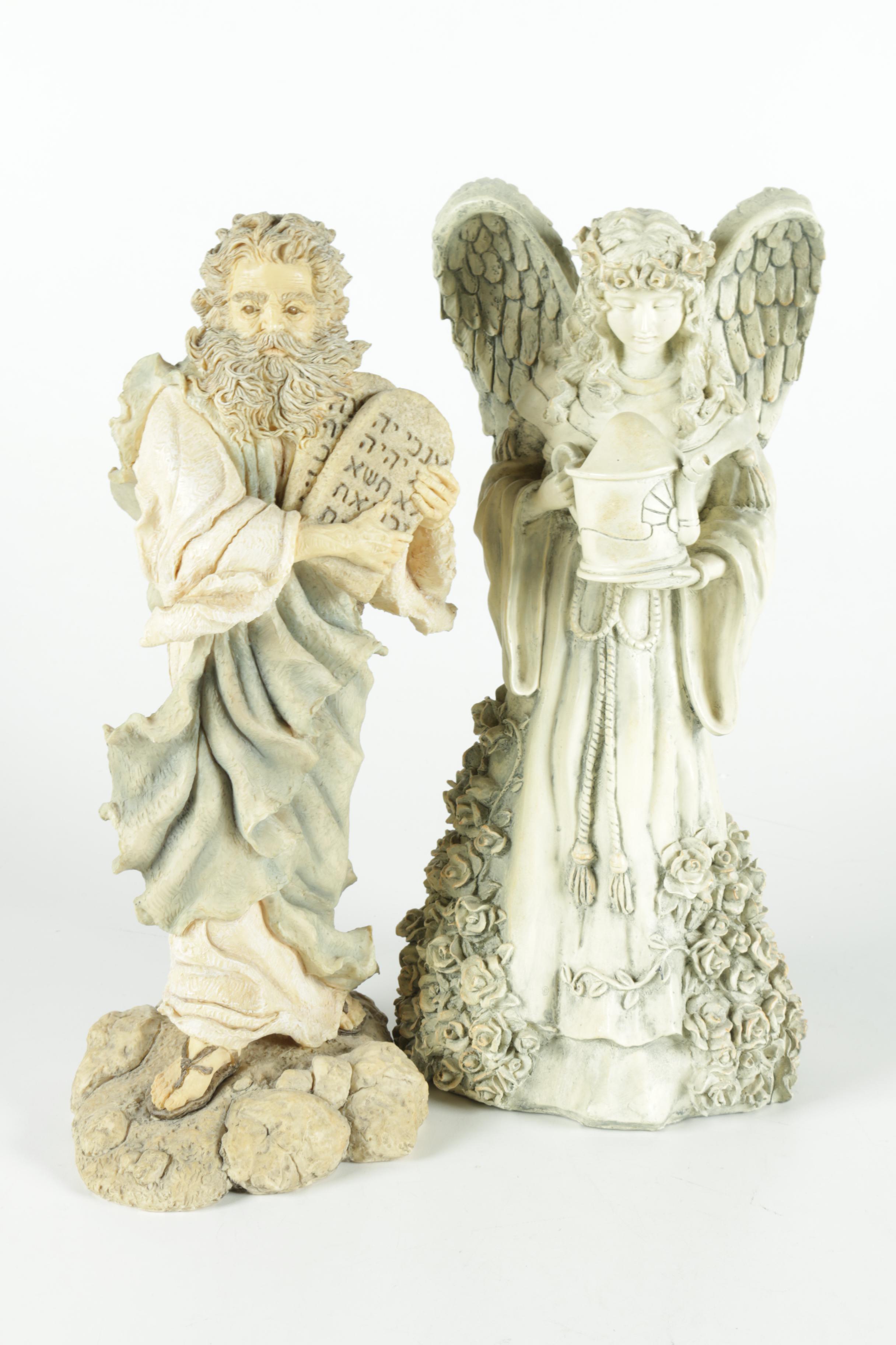Resin Moses Figurine and Angel Hide-a-Key