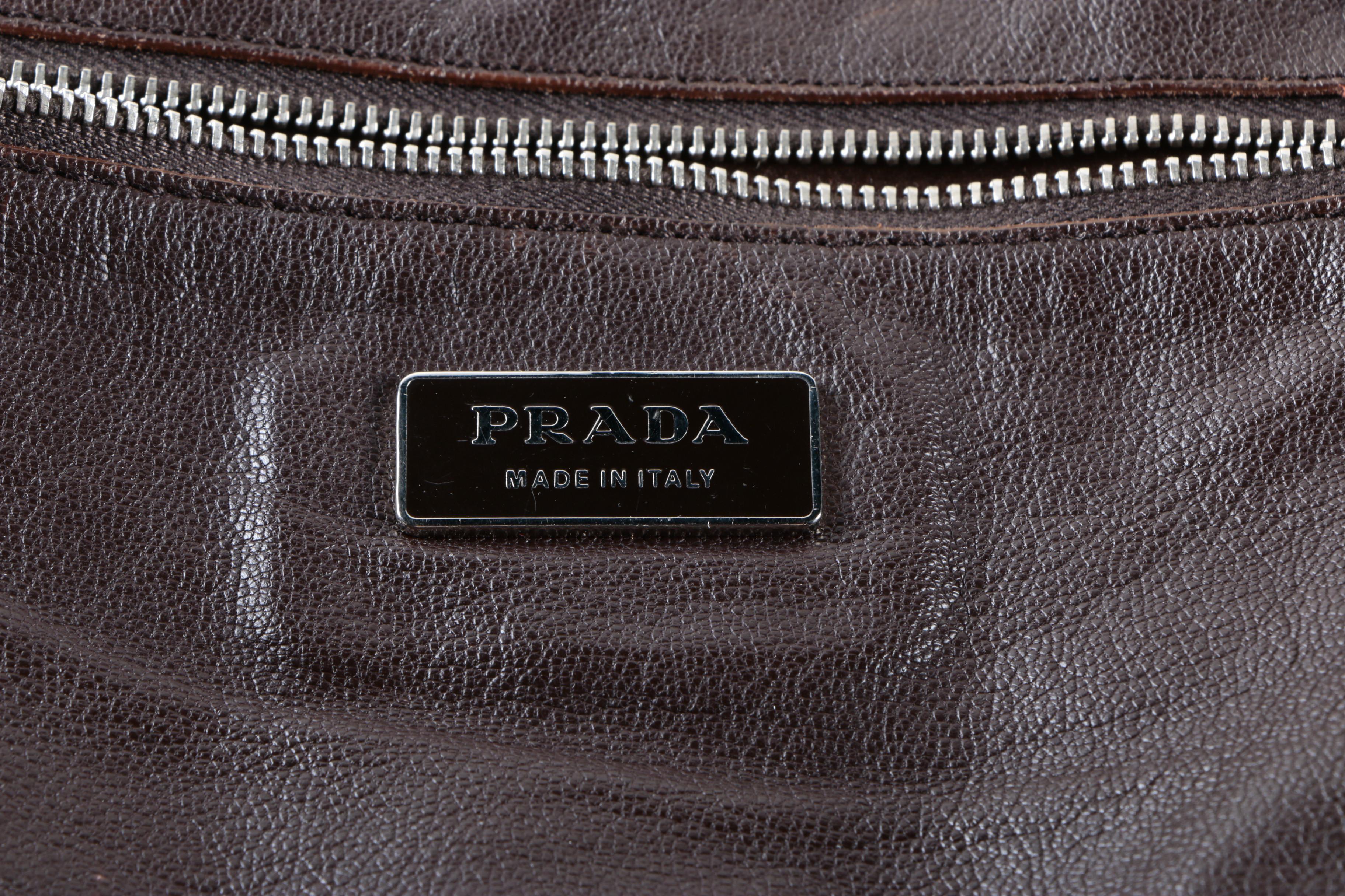 Prada Orange Leather Satchel Handbag