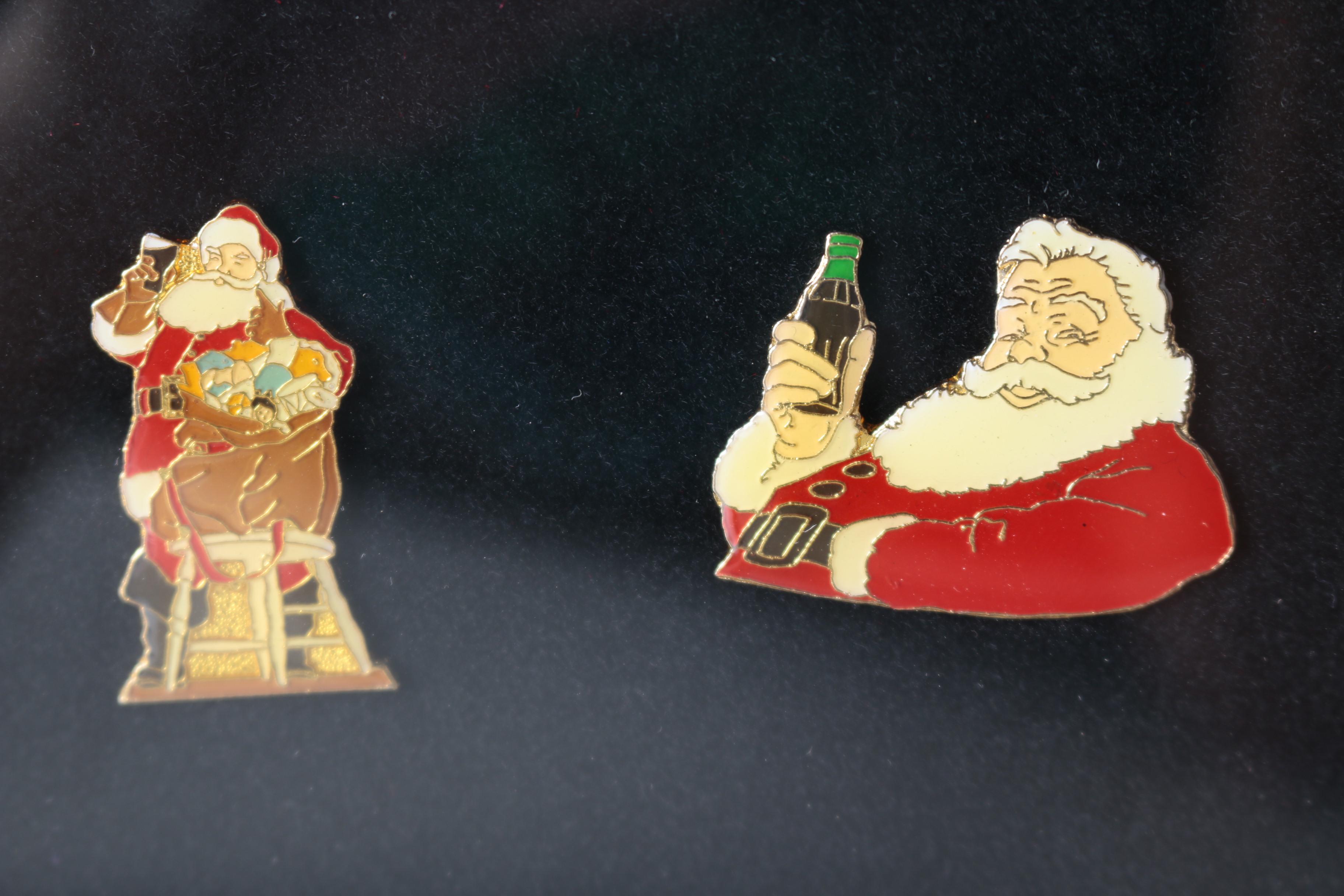Set of Limited Edition Pinbacks After Haddon Sundblom's Coca-Cola Santa Claus