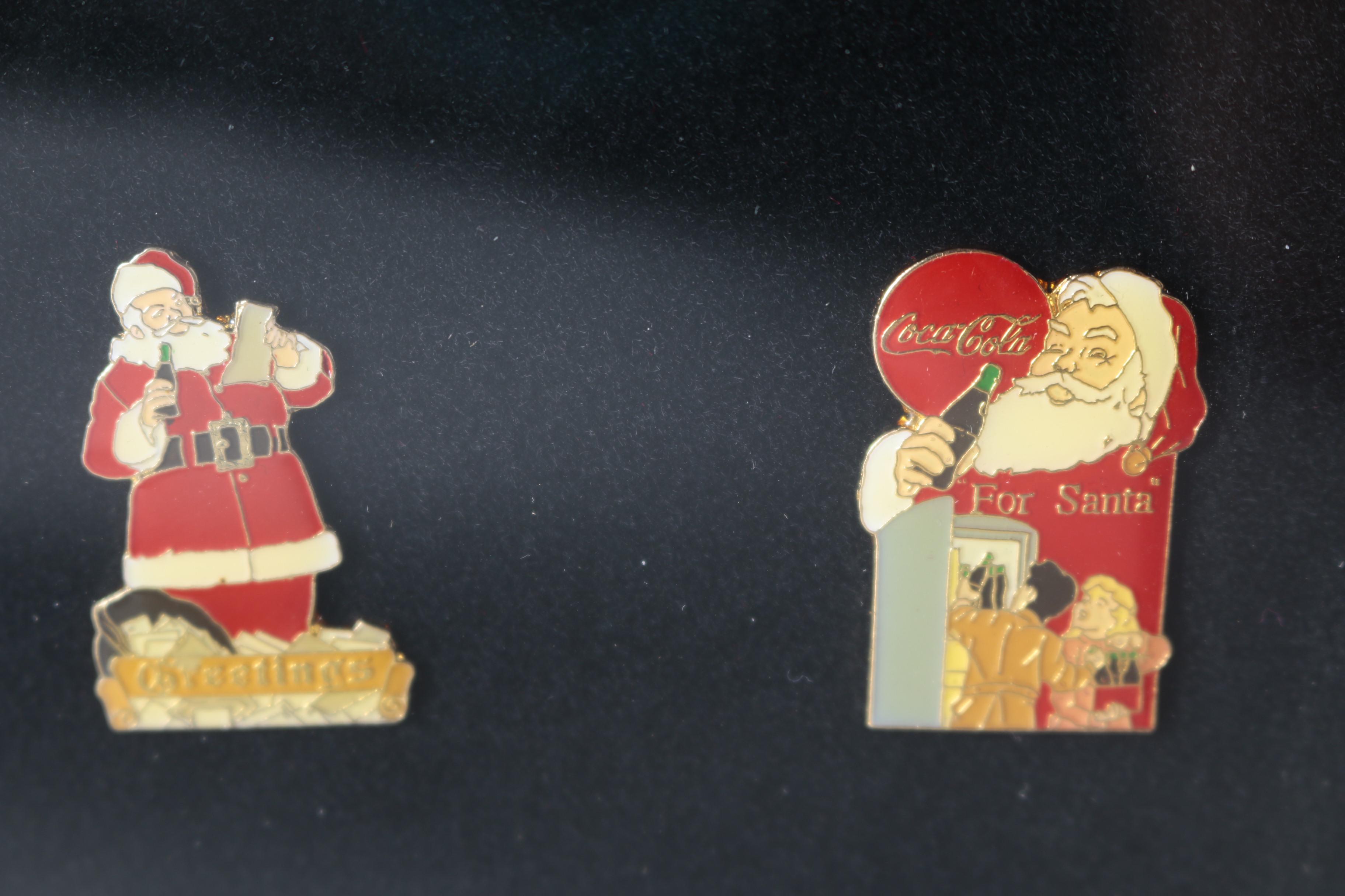 Set of Limited Edition Pinbacks After Haddon Sundblom's Coca-Cola Santa Claus