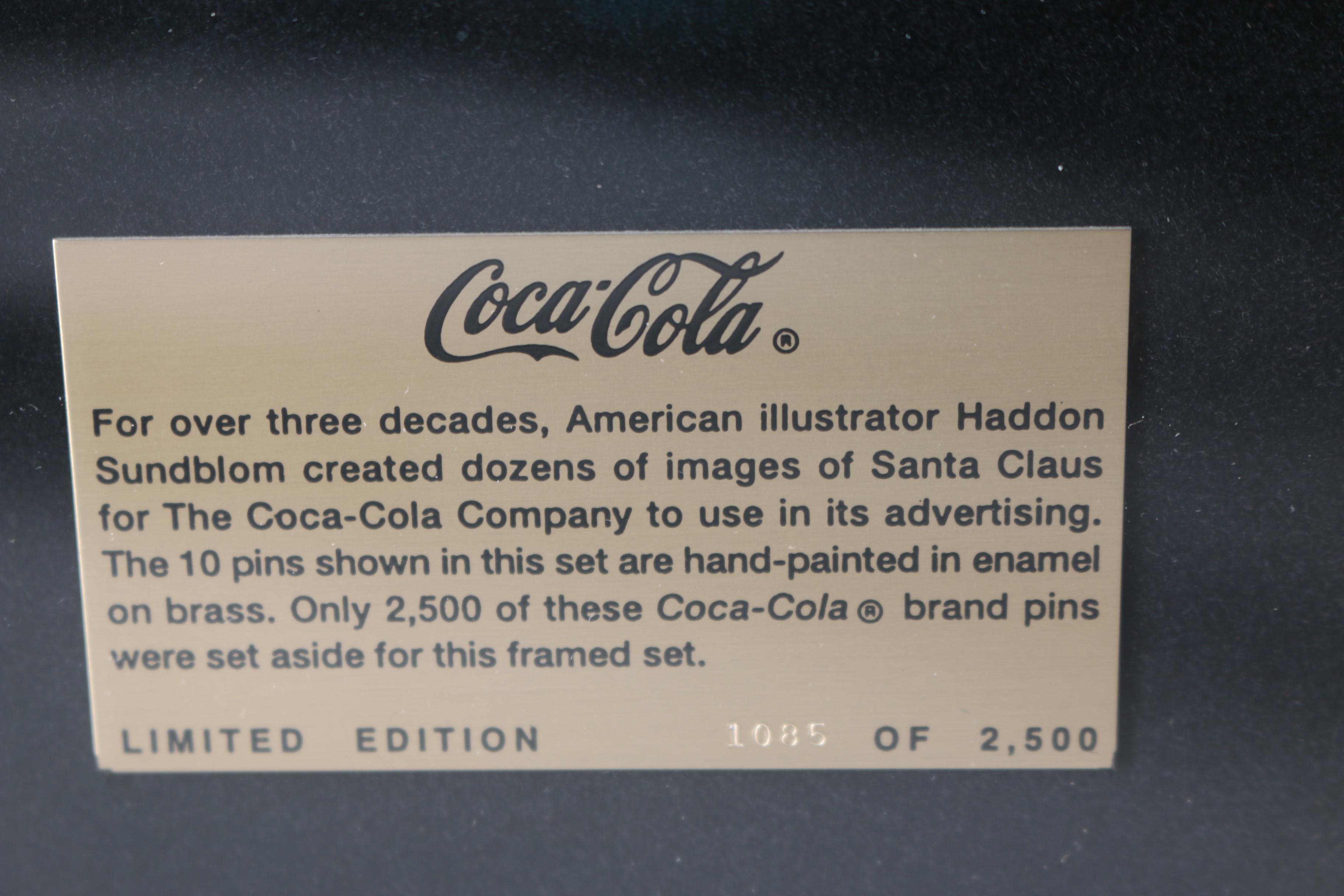 Set of Limited Edition Pinbacks After Haddon Sundblom's Coca-Cola Santa Claus