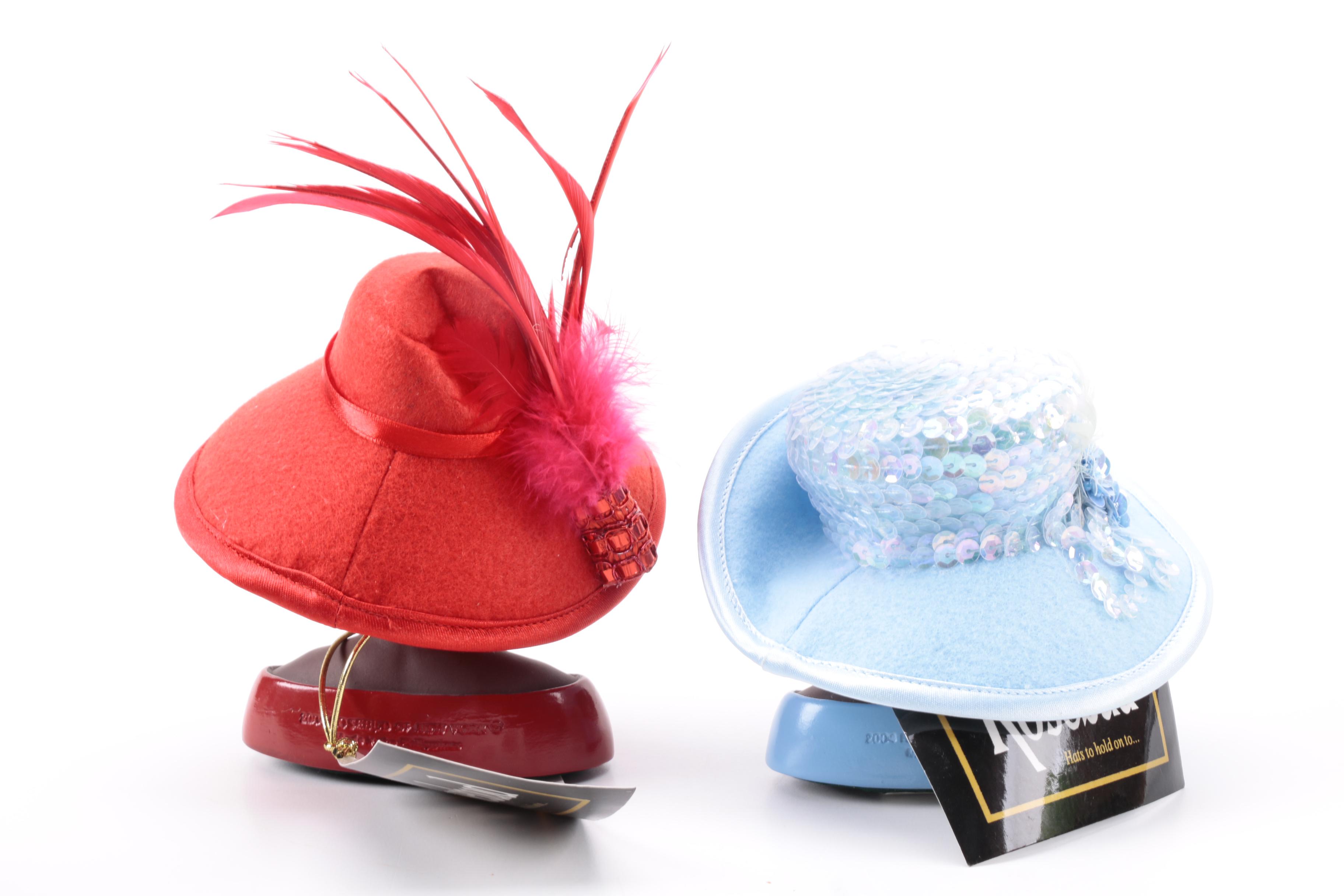 Harriet Rosebud Miniature Hats on Busts