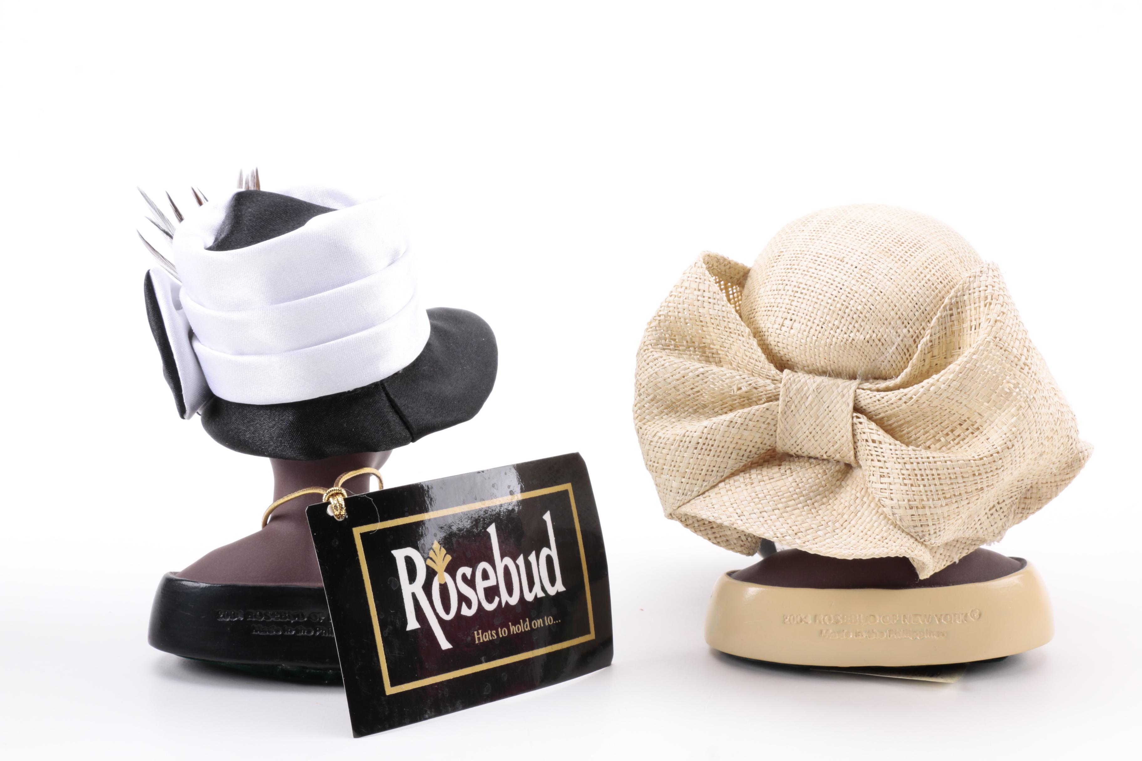 Harriet Rosebud Miniature Hats on Busts