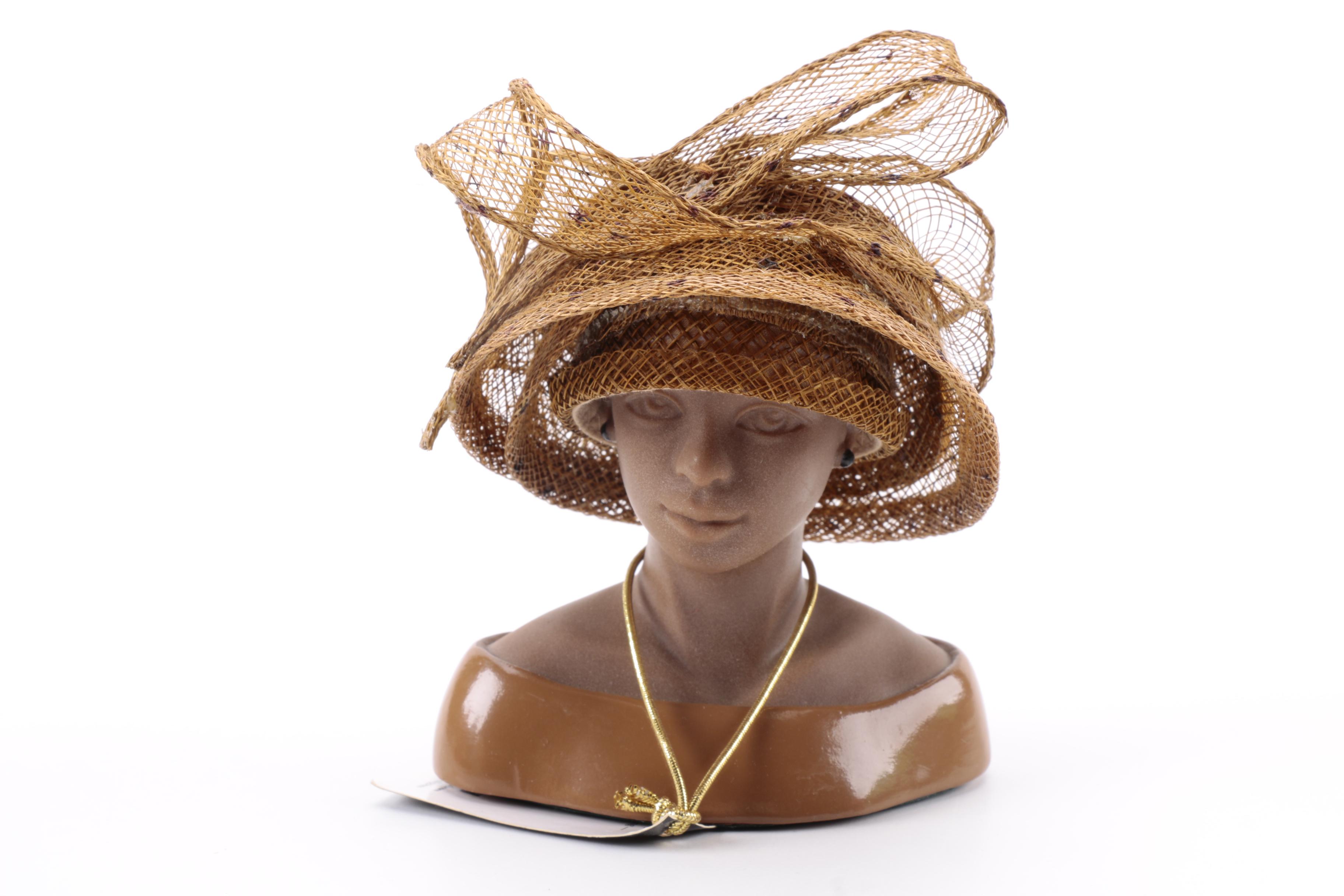 Harriet Rosebud Miniature Hats on Busts