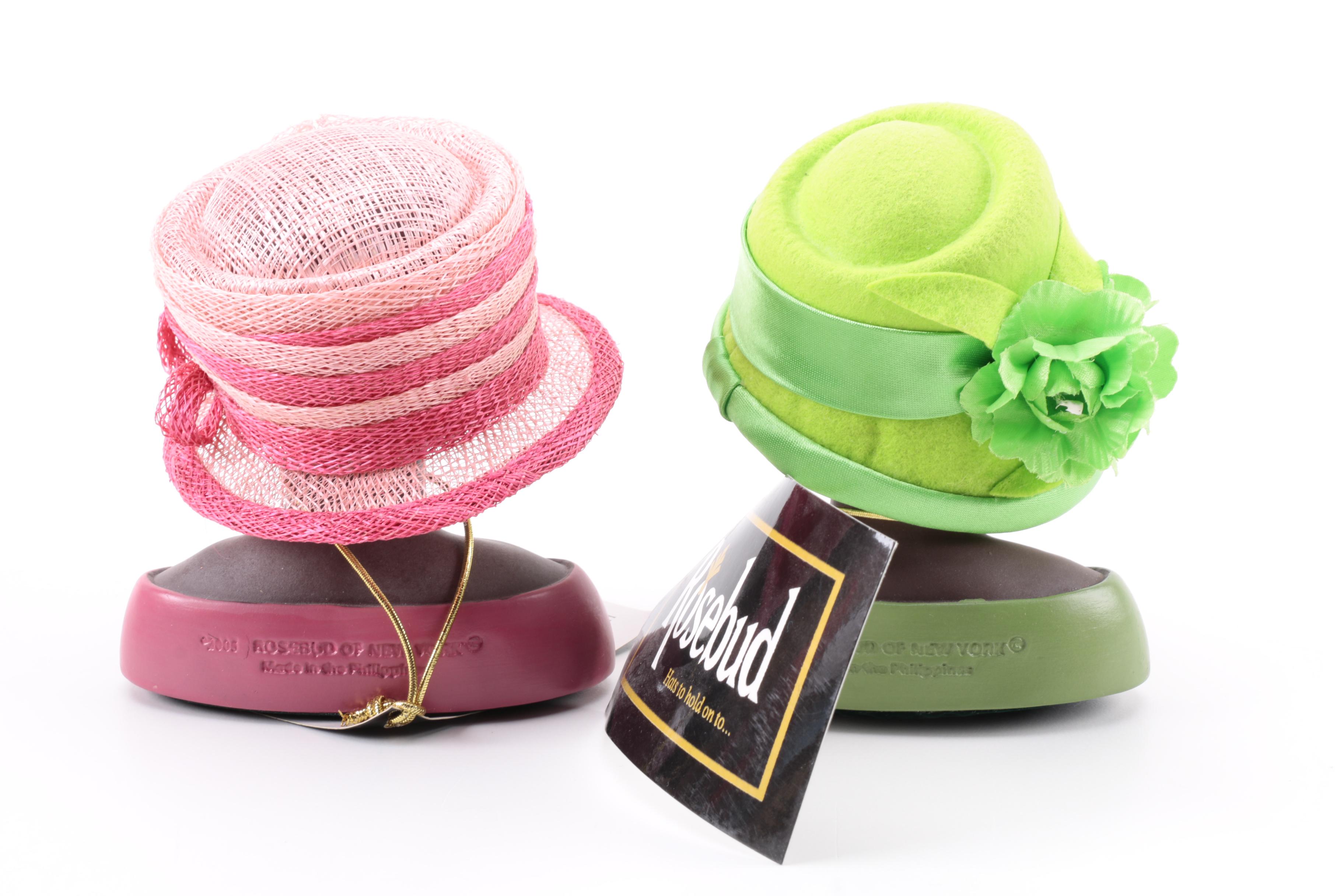 Harriet Rosebud Miniature Hats on Busts