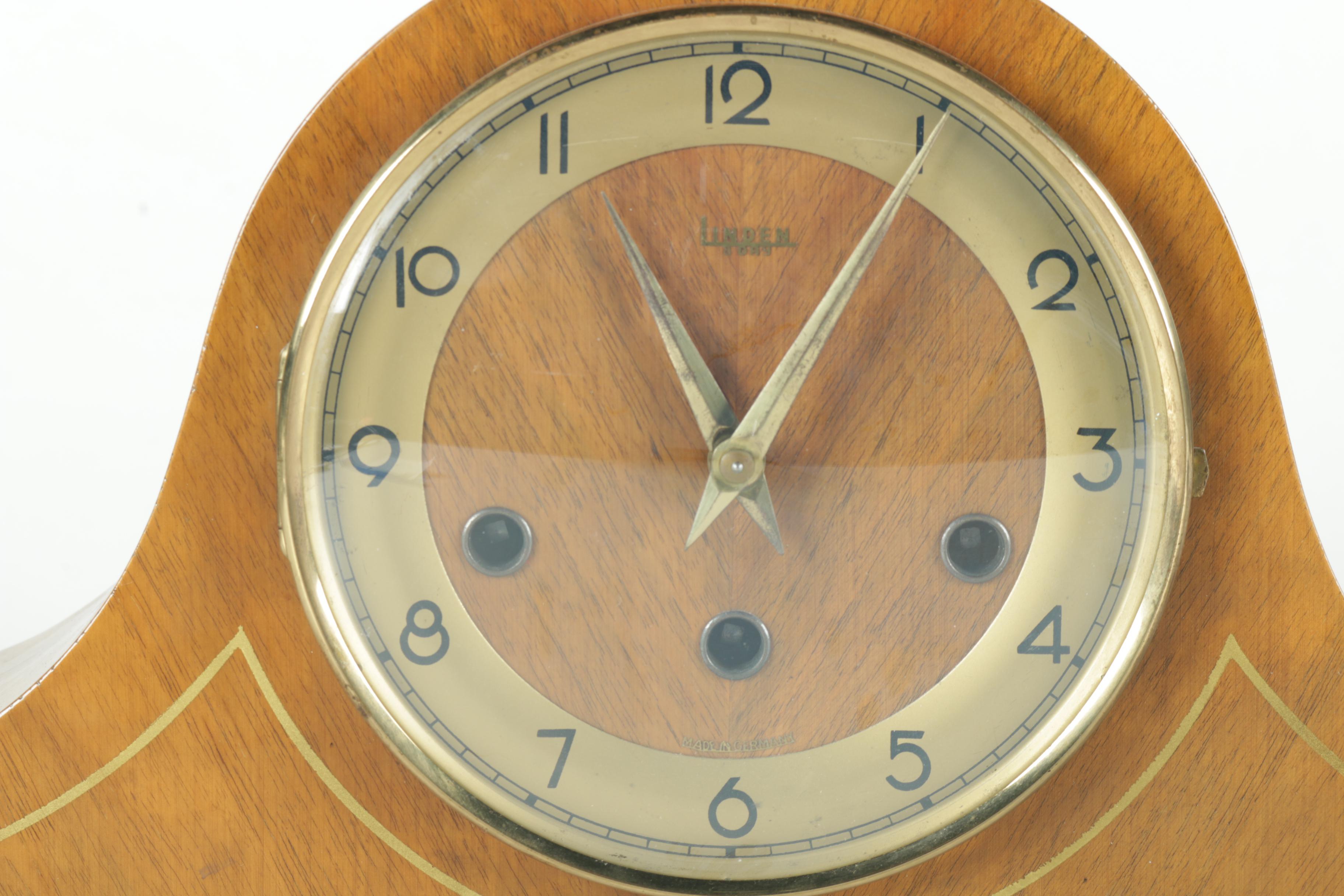 German Linden Tambour Mantel Clock EBTH