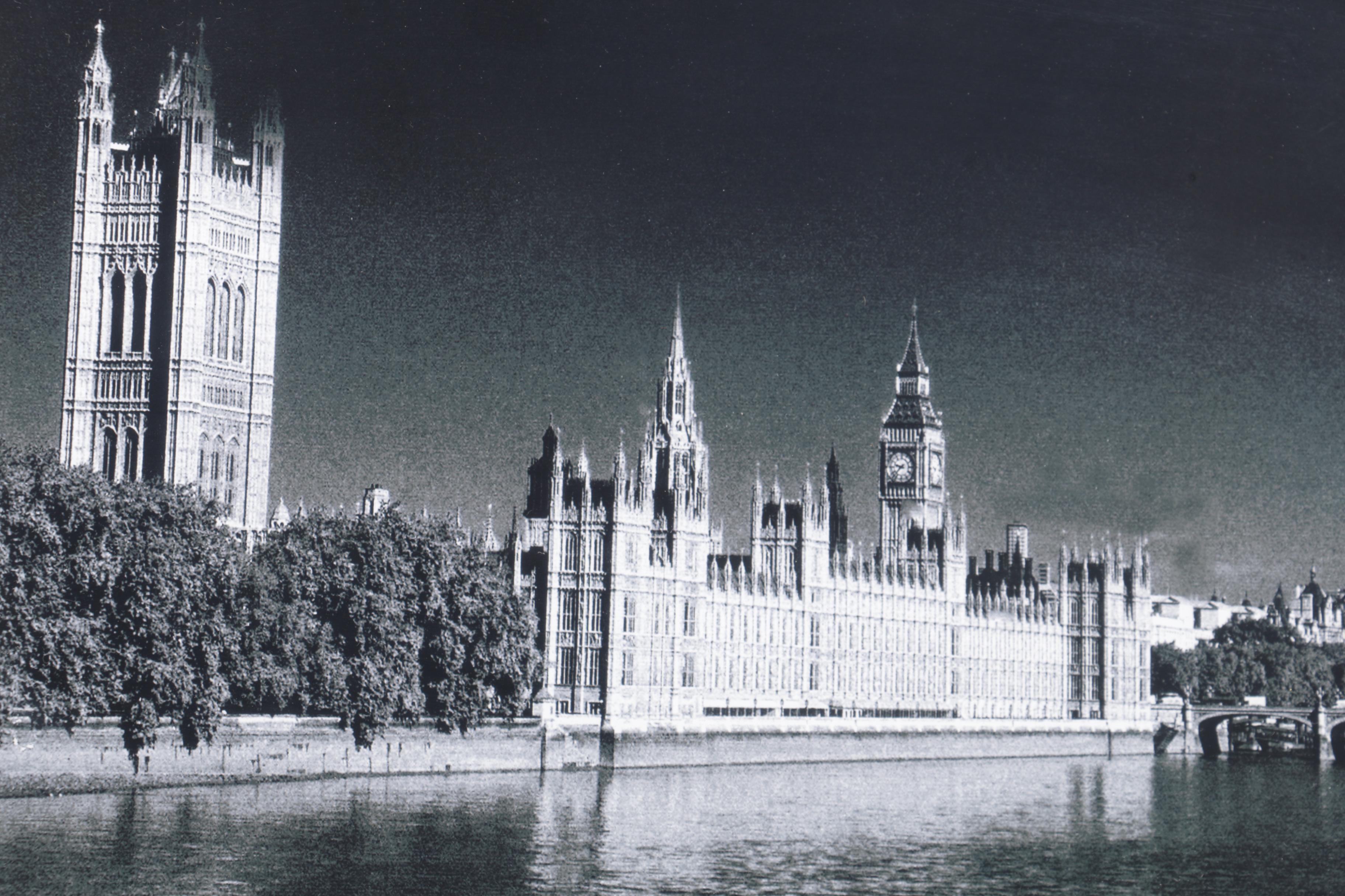 Set of Two Black and White Photographs of London Landmarks
