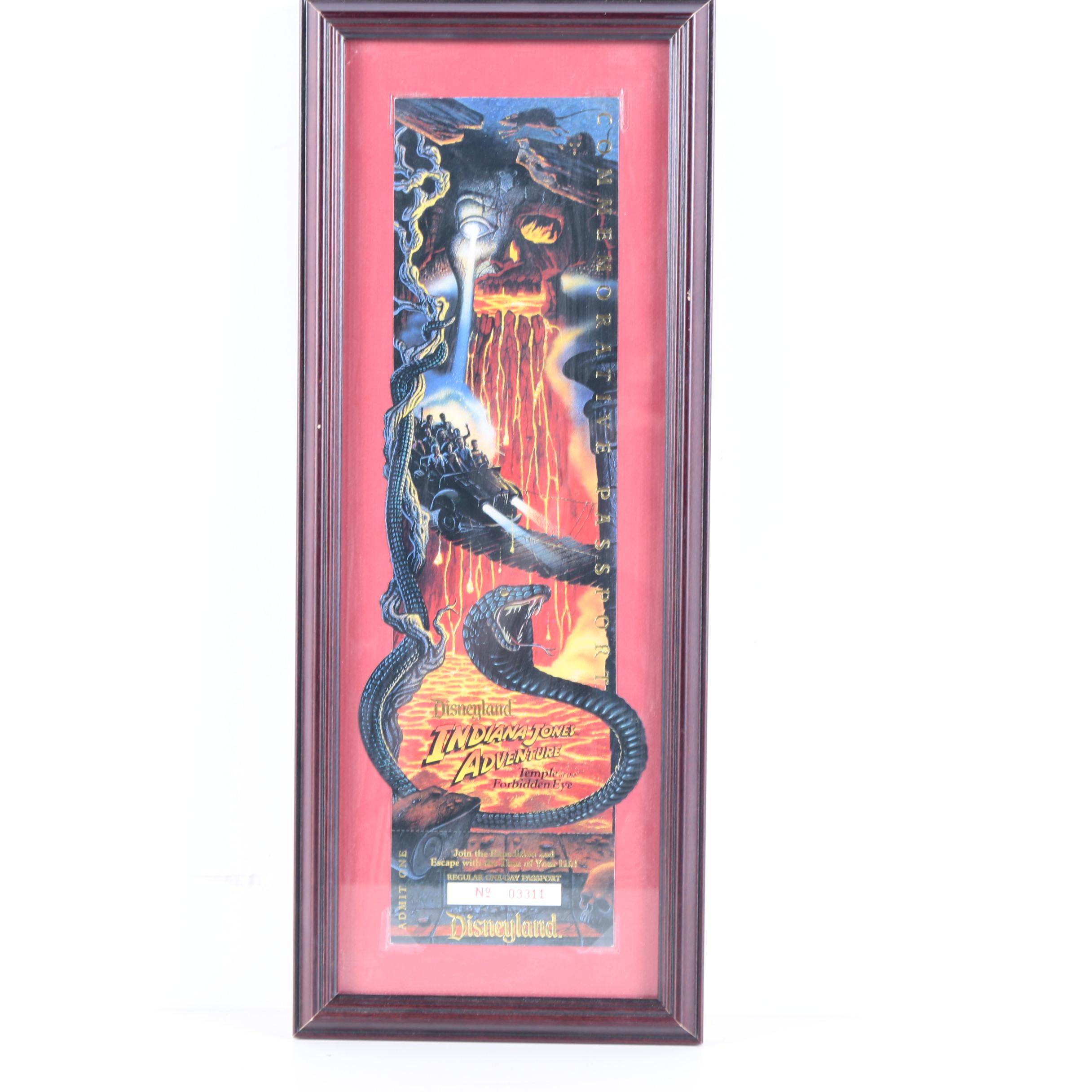 Disneyland Indiana Jones Adventure Ride Framed Memorabilia