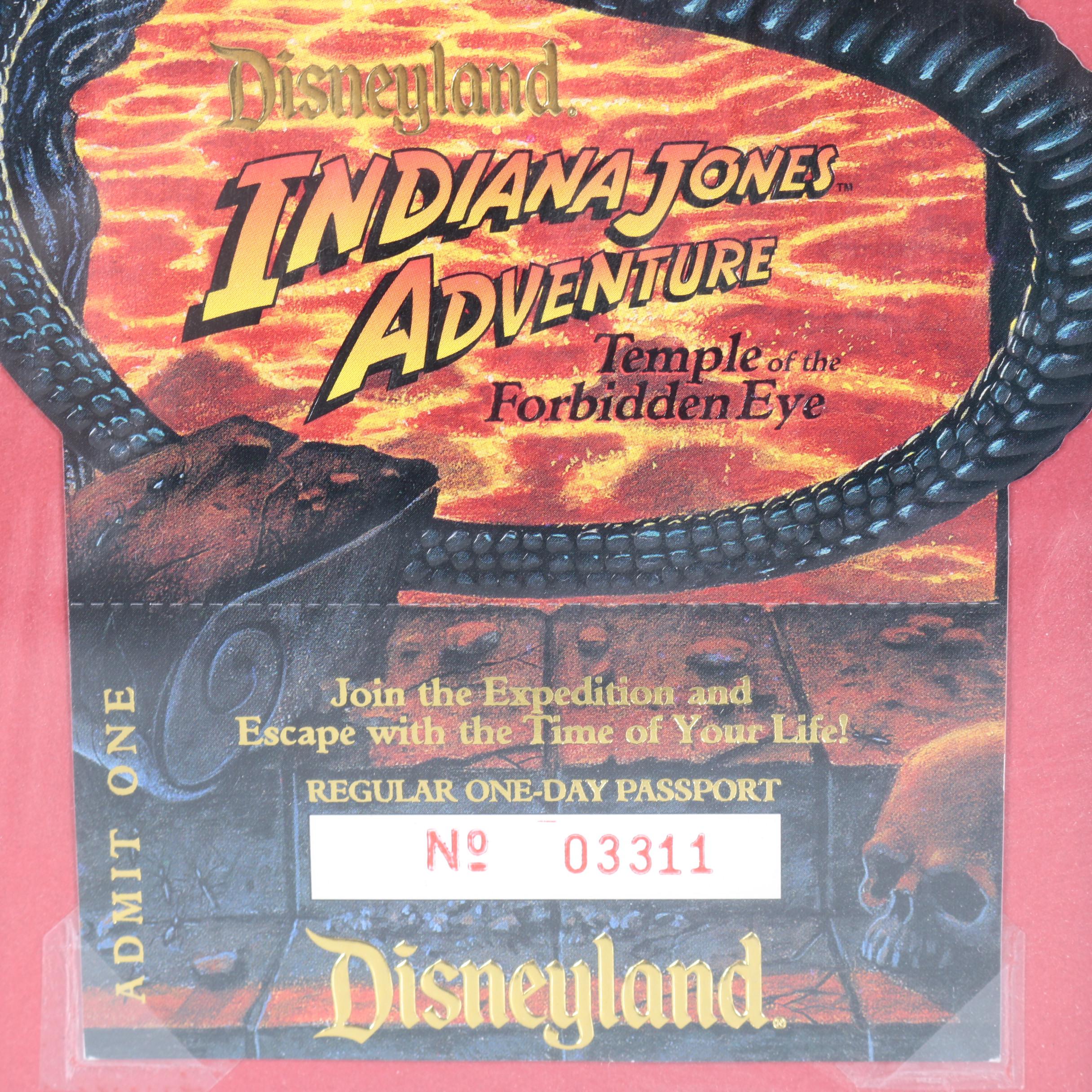 Disneyland Indiana Jones Adventure Ride Framed Memorabilia