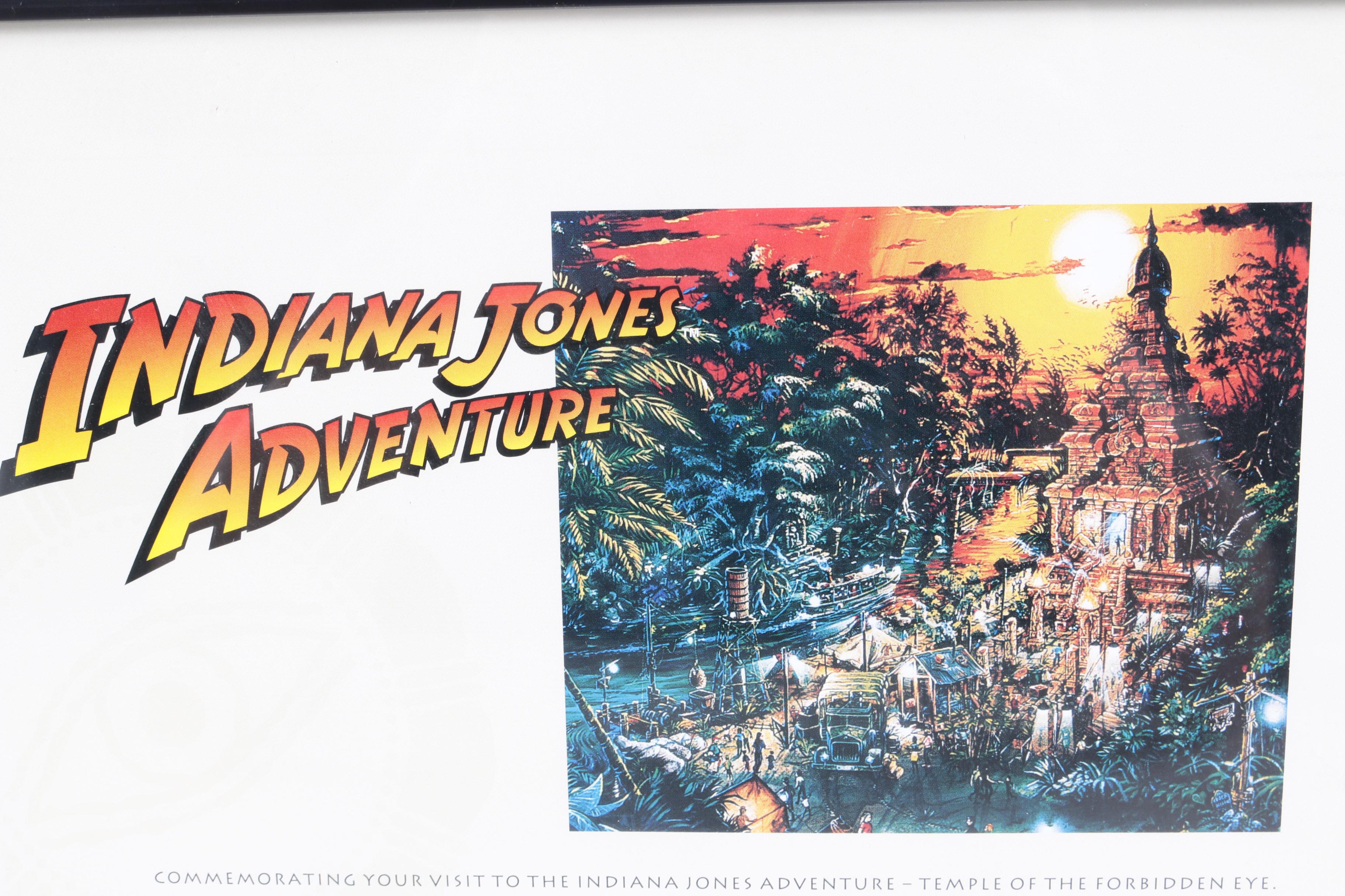 Disneyland Indiana Jones Adventure Ride Framed Memorabilia