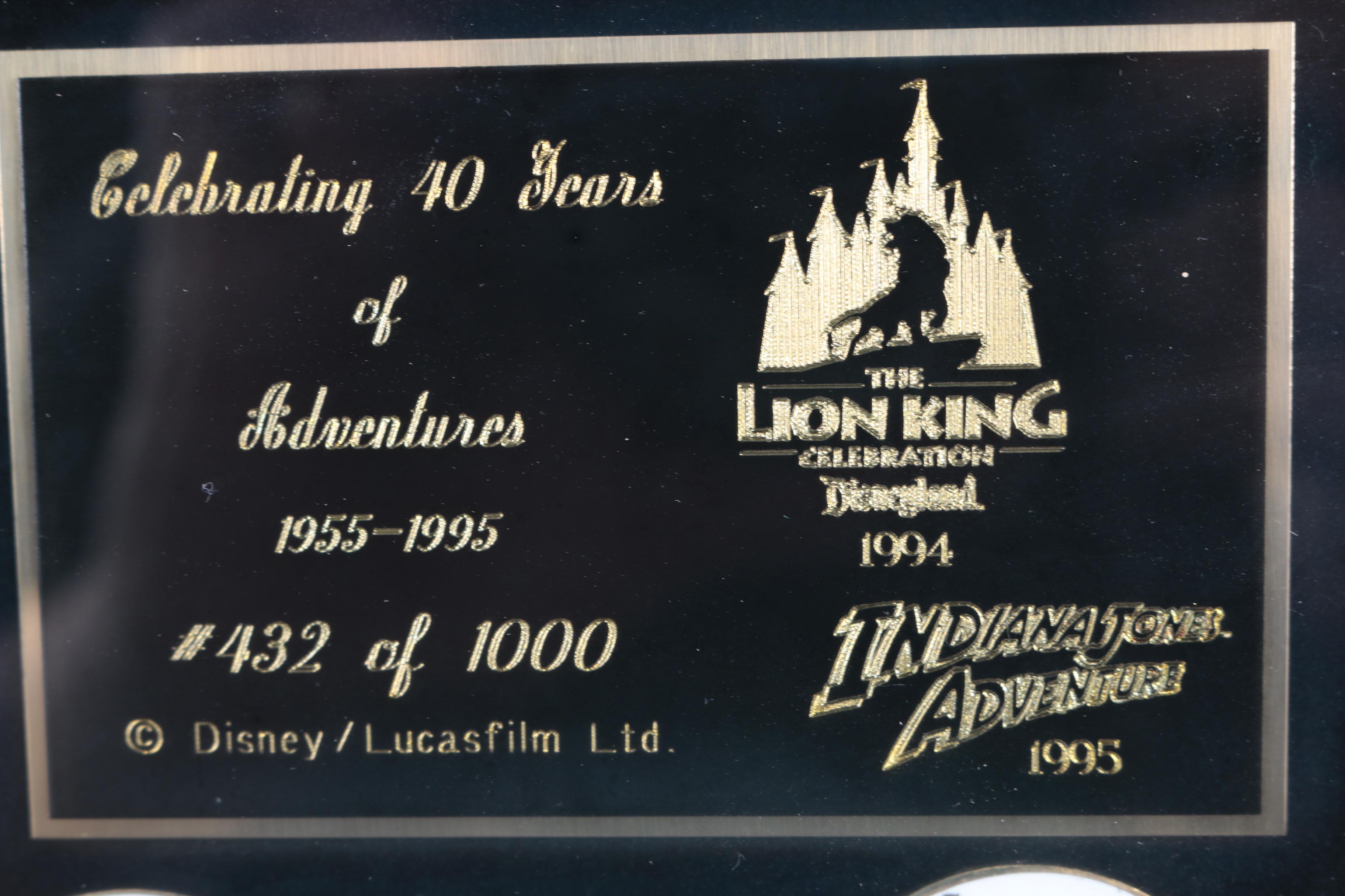 Disneyland Indiana Jones Adventure Ride Framed Memorabilia