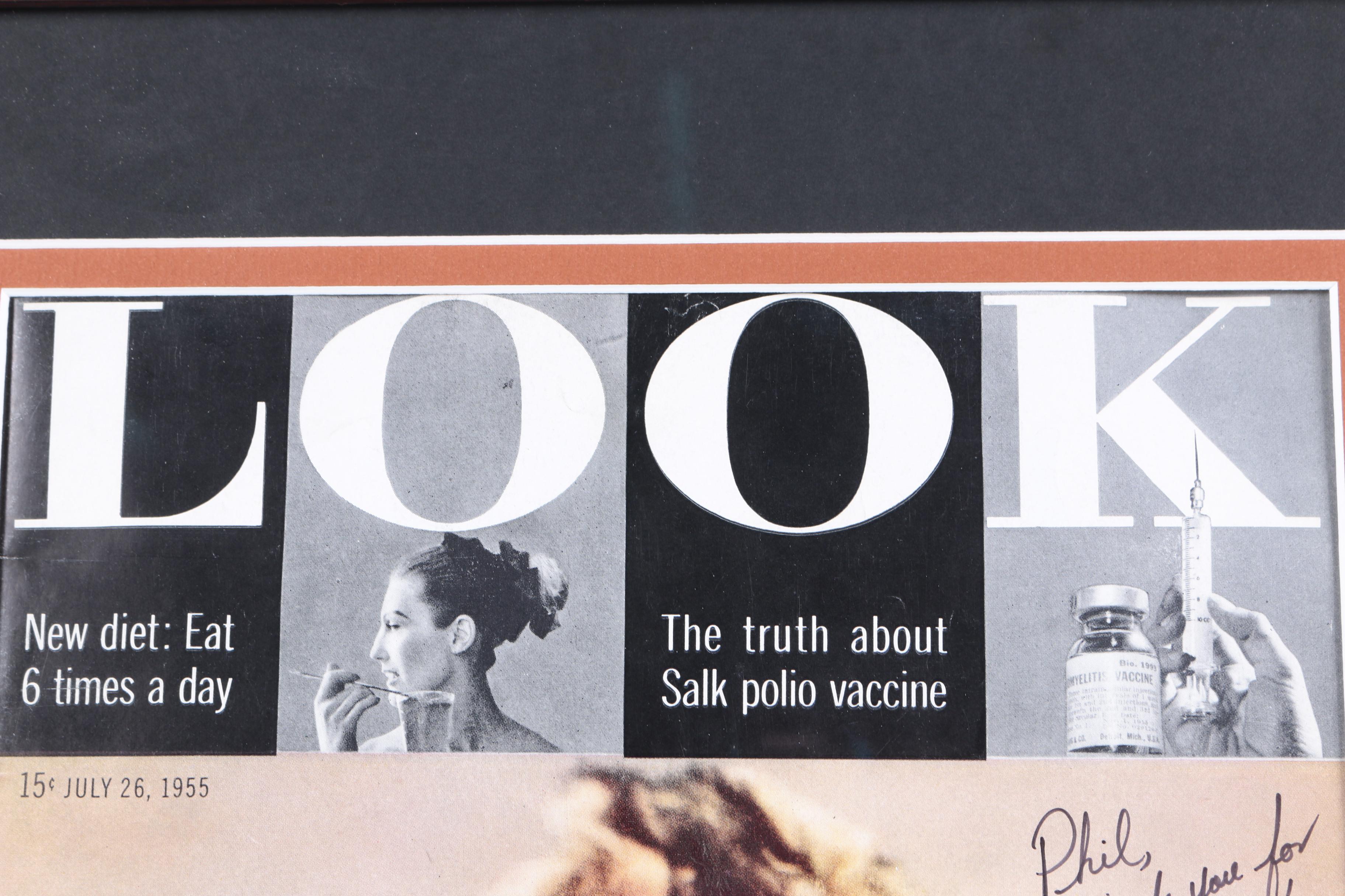 Fess Parker-Autographed 1955 "Look" Cover Featuring Disney's "Davy Crockett"