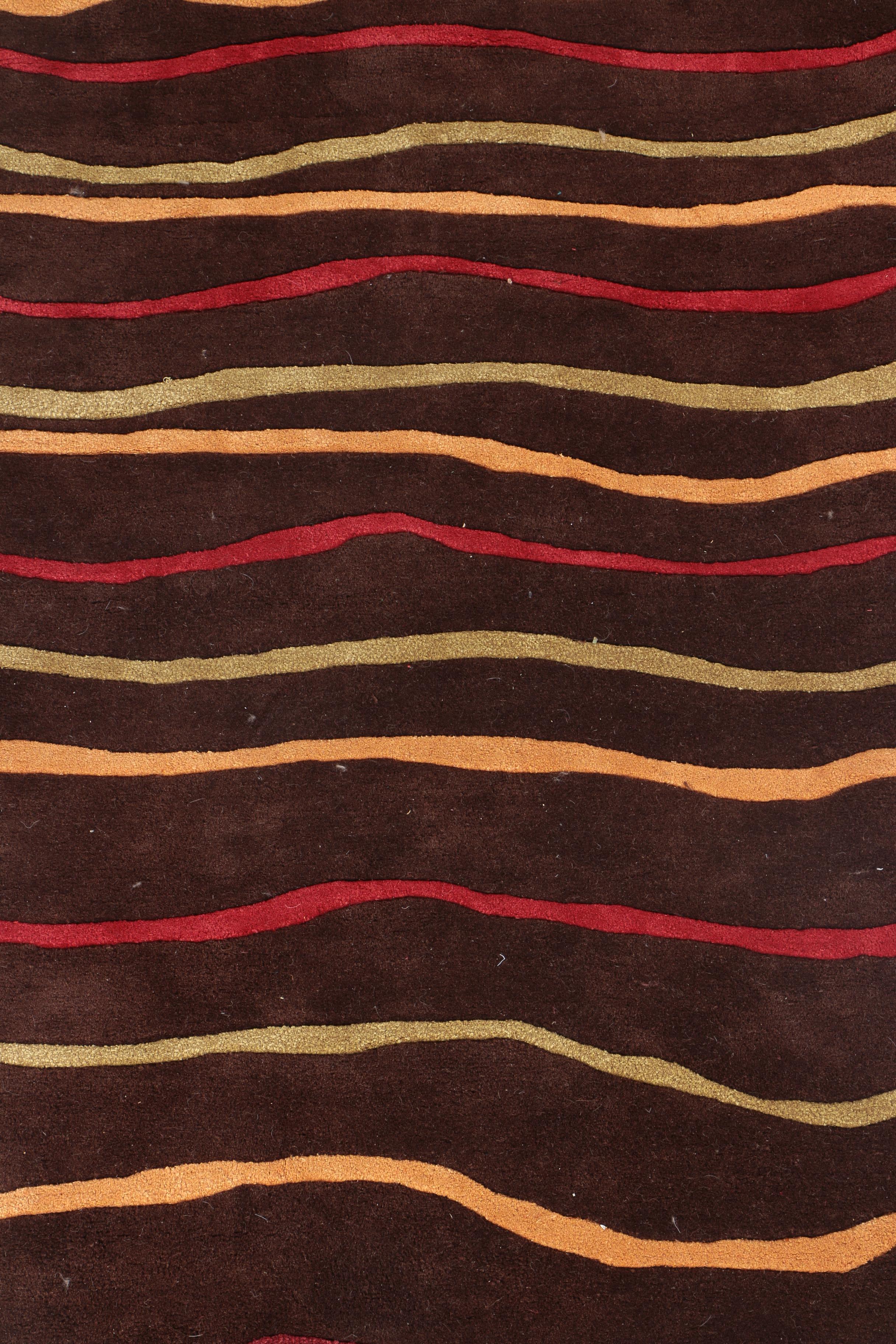 Hand Tufted Contemporary Indian Carved Wool Area Rug