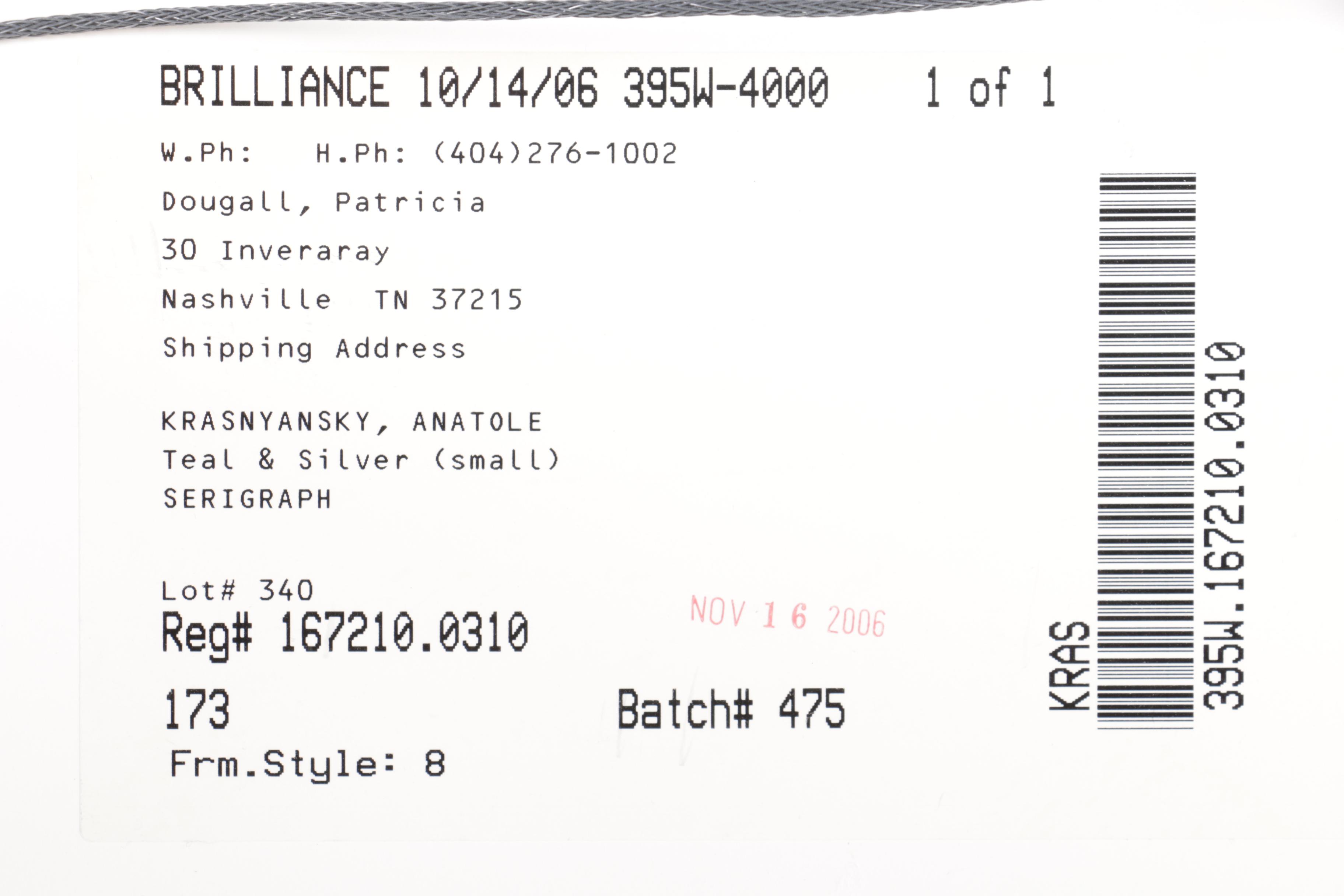 Anatole Krasnyansky Limited Edition Serigraph "Paradise Carnival"