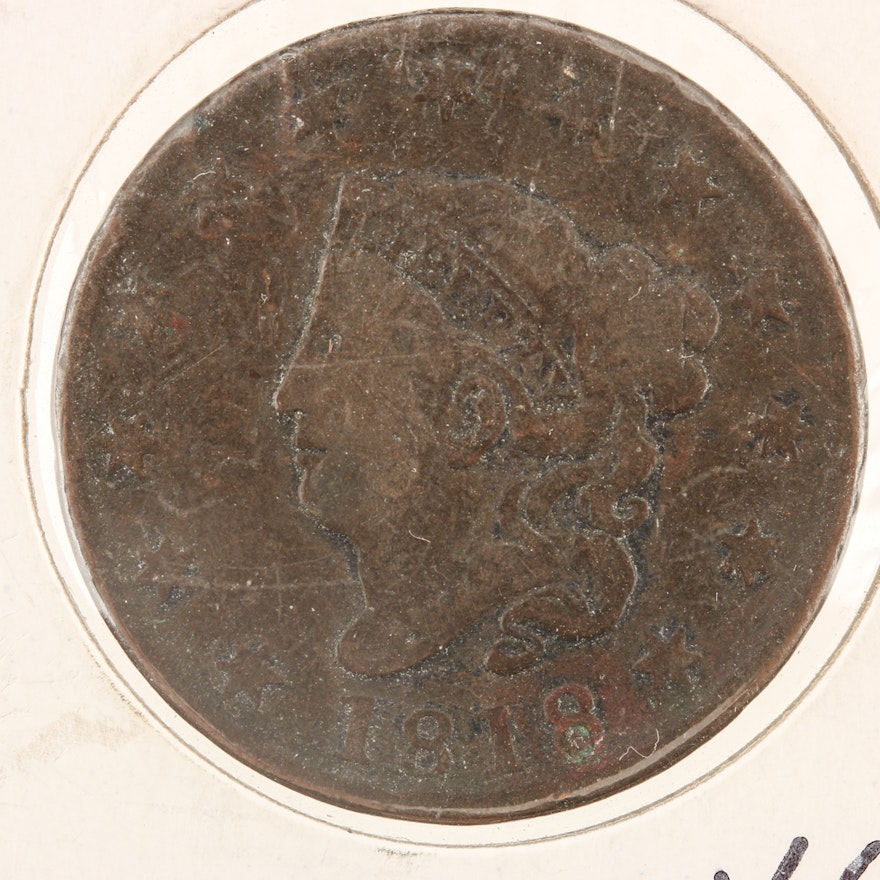1818 Coronet Liberty Head Large Cent