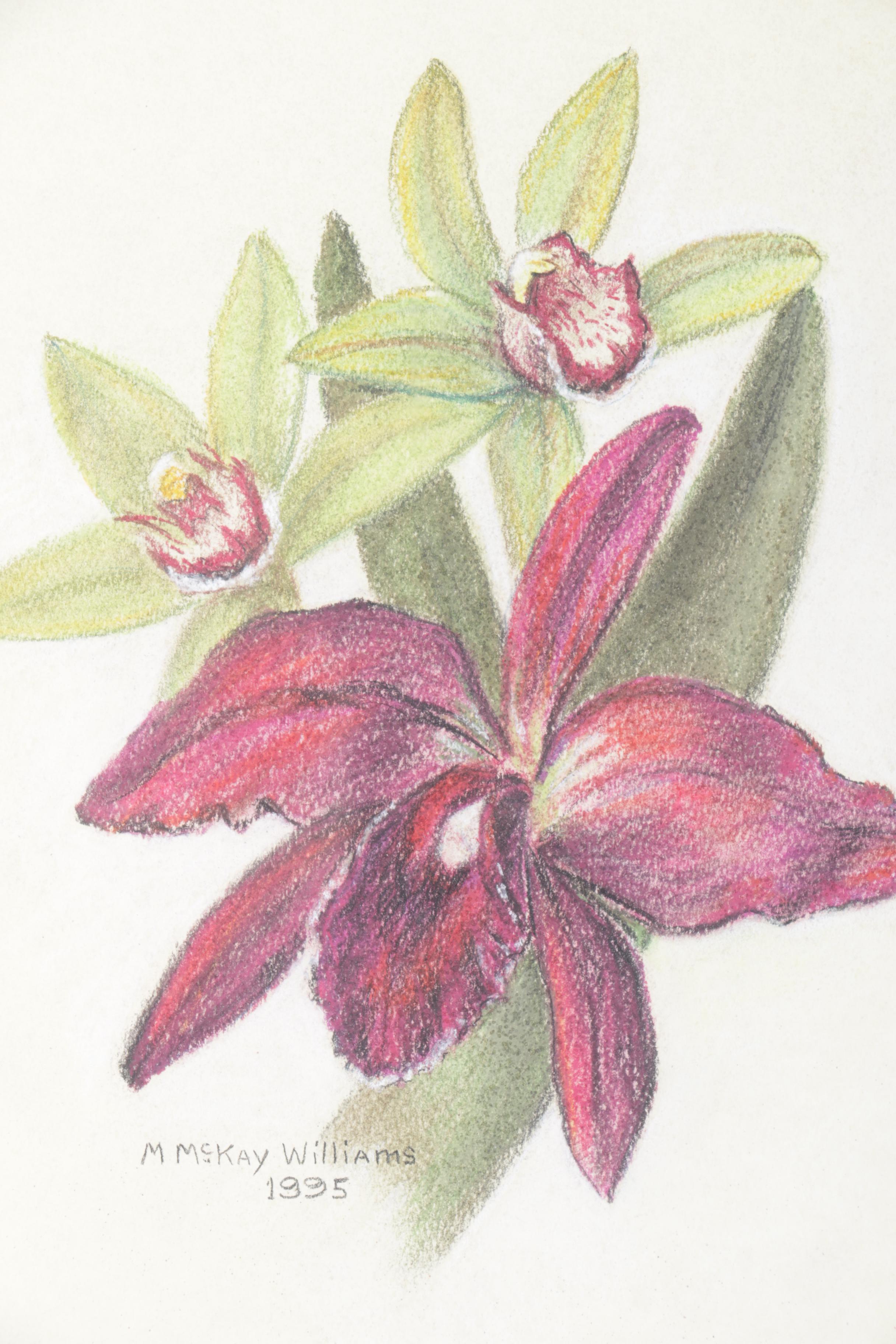 M. McKay Williams Pastel on Paper of Flowers
