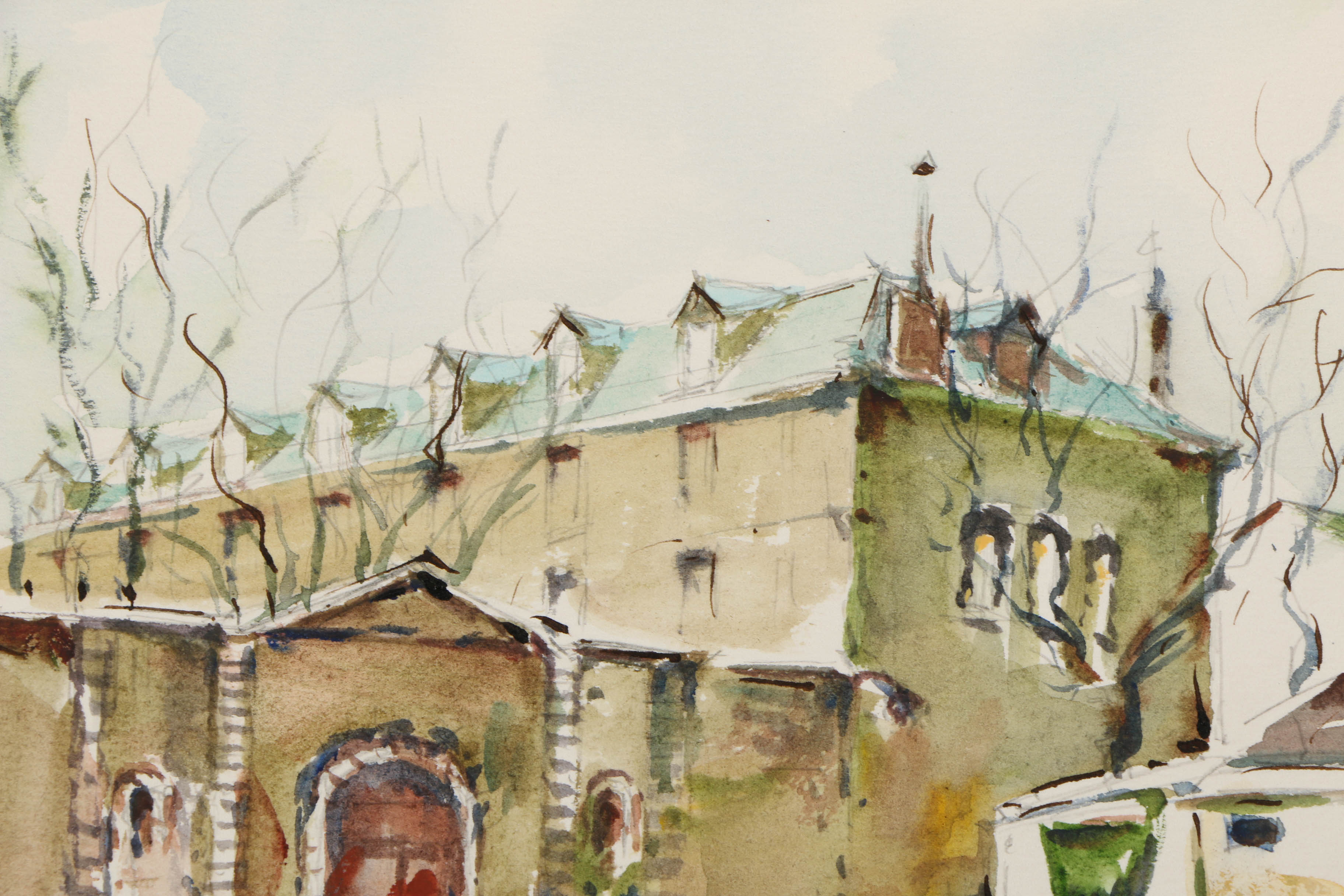 Georges Audureau Watercolor Paintings of European Street Scenes