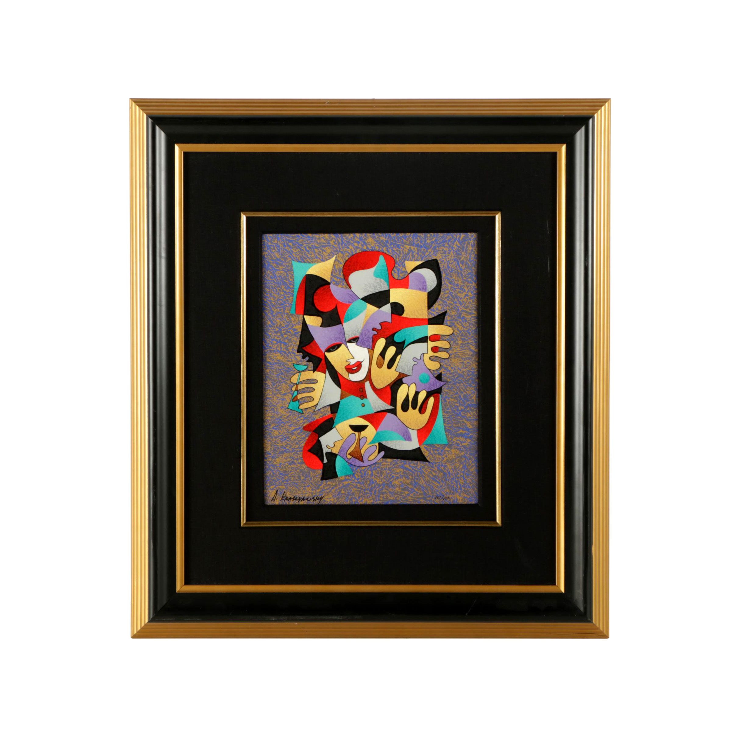 Anatole Krasnyansky Limited Edition Serigraph "Purple and Gold"