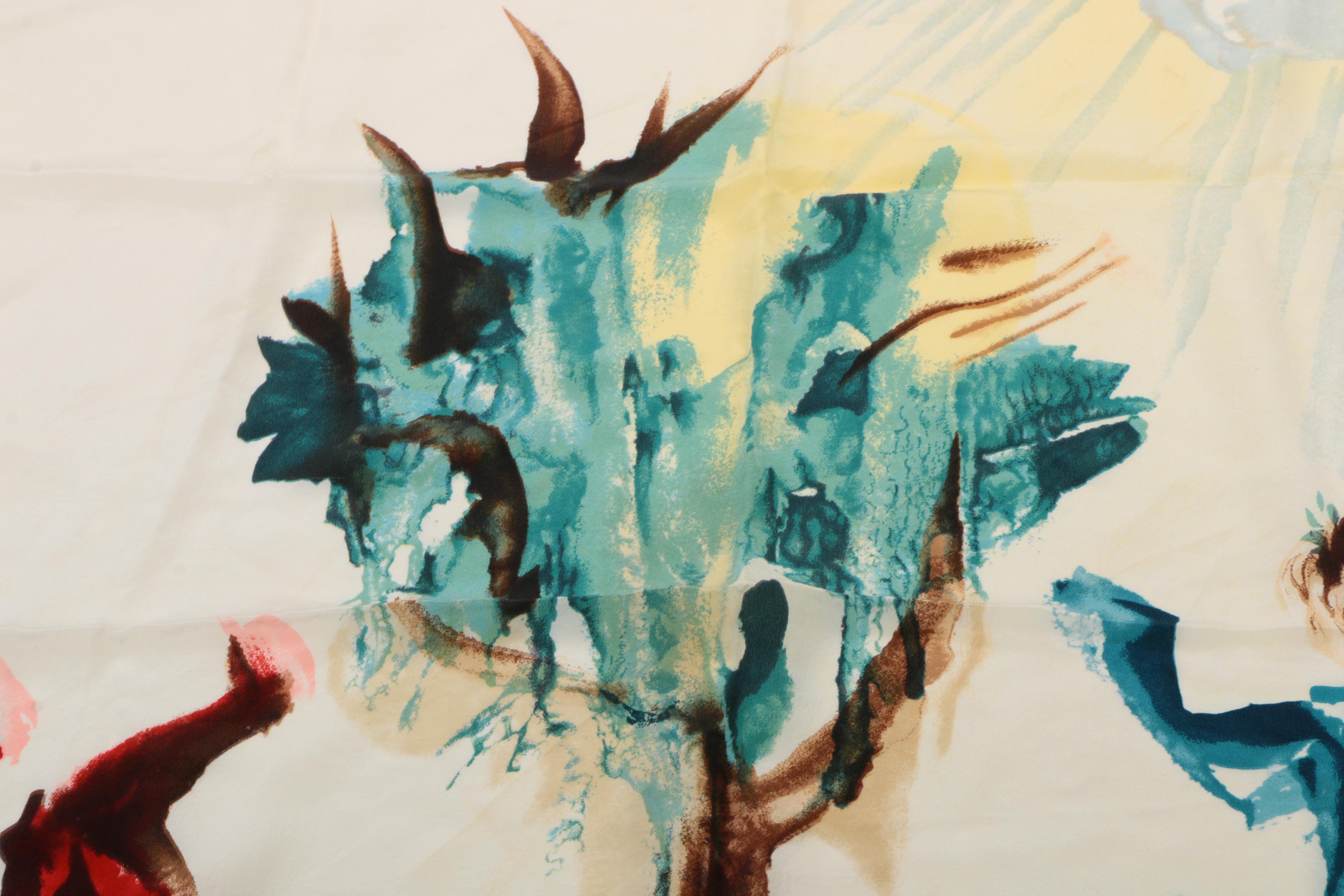 Italian Silk "El Arbol De La Penitencia" Salvador Dali Scarf